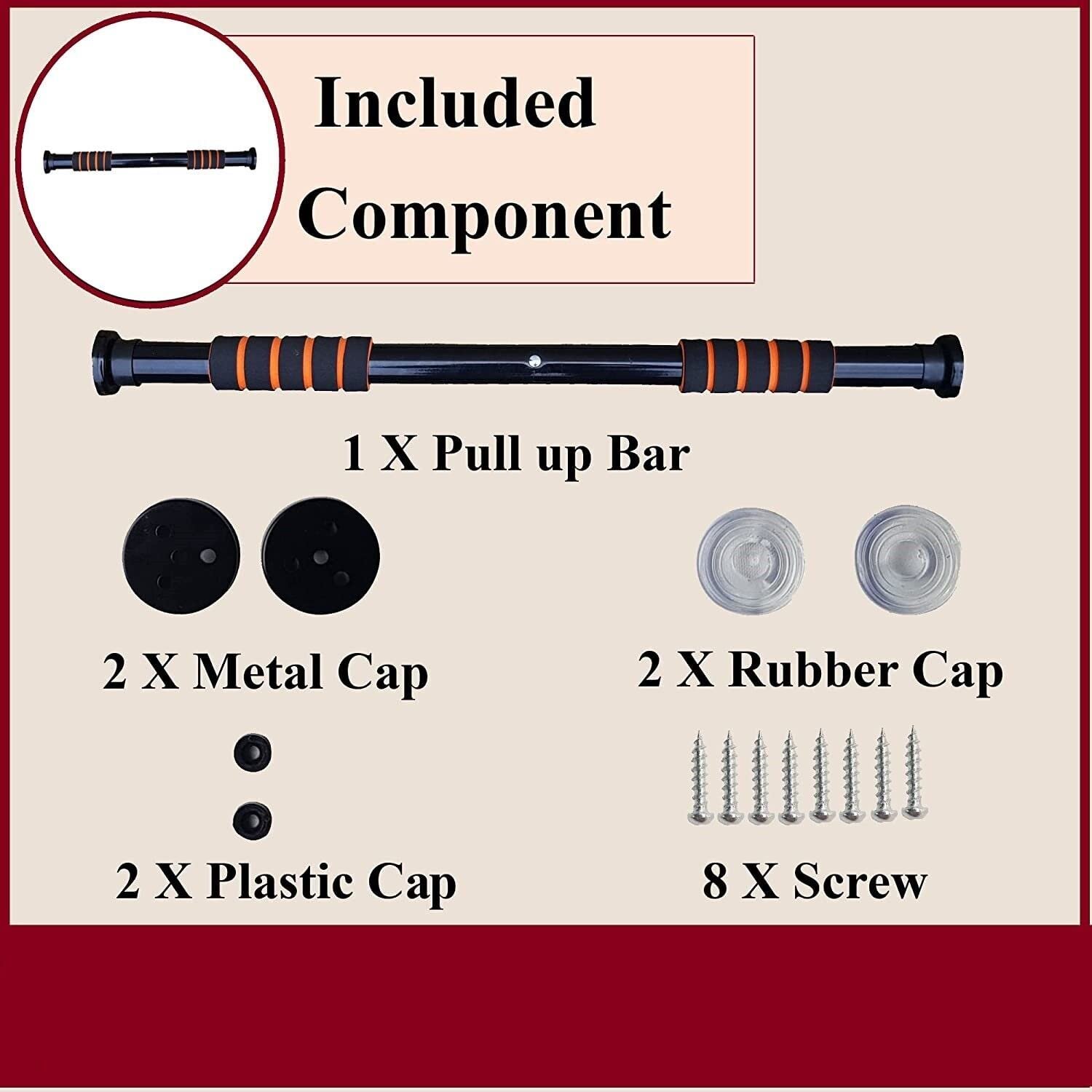 Nonslip Carbon Steel Doorway Gym Bar, Pull-up Bar for Home, Mountable, (Black) - Image 9