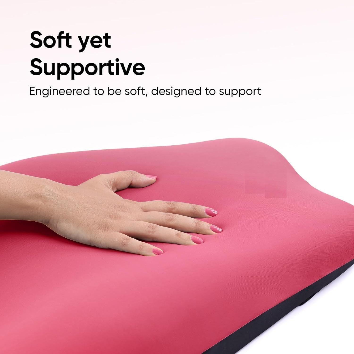 Backrest Cushion | High-Density Memory Foam | Premium Lumbar Support for Chairs | Durable Back Pillow for Office Chair & Home Use | Breathable & Machine-Washable Cover (Barbie Pink) - Image 3