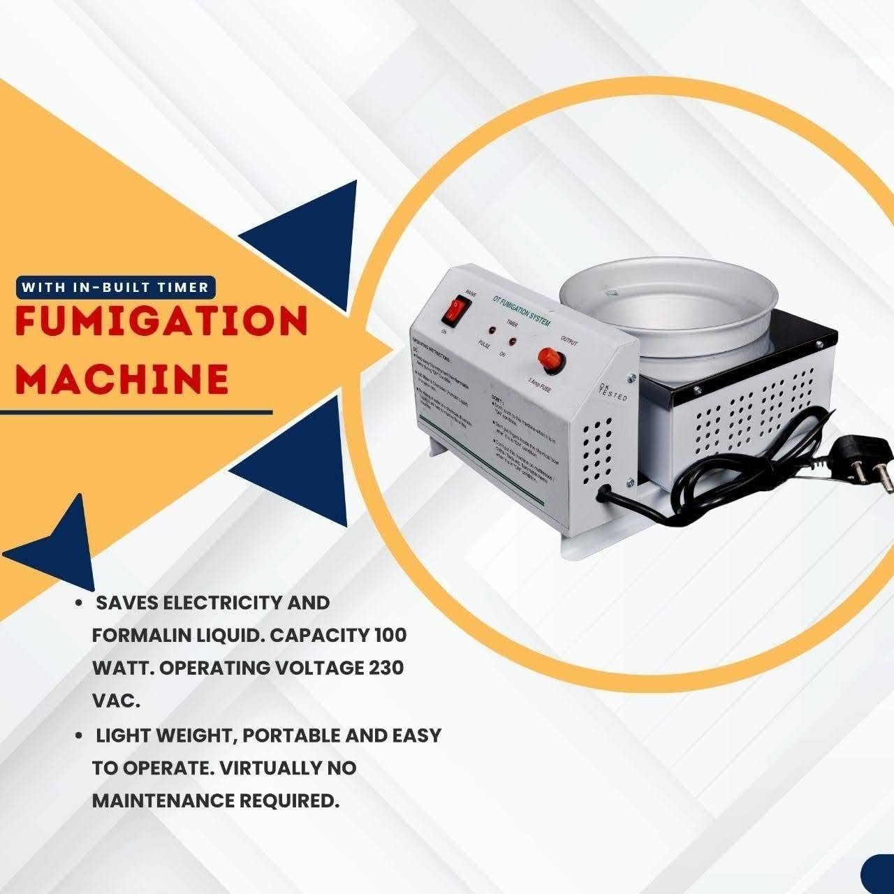 Generic Fumigation Machine with Timer for Hospitals, ICU, OT, Dentist, Homes, Offices and Microbiology Labs - Image 5