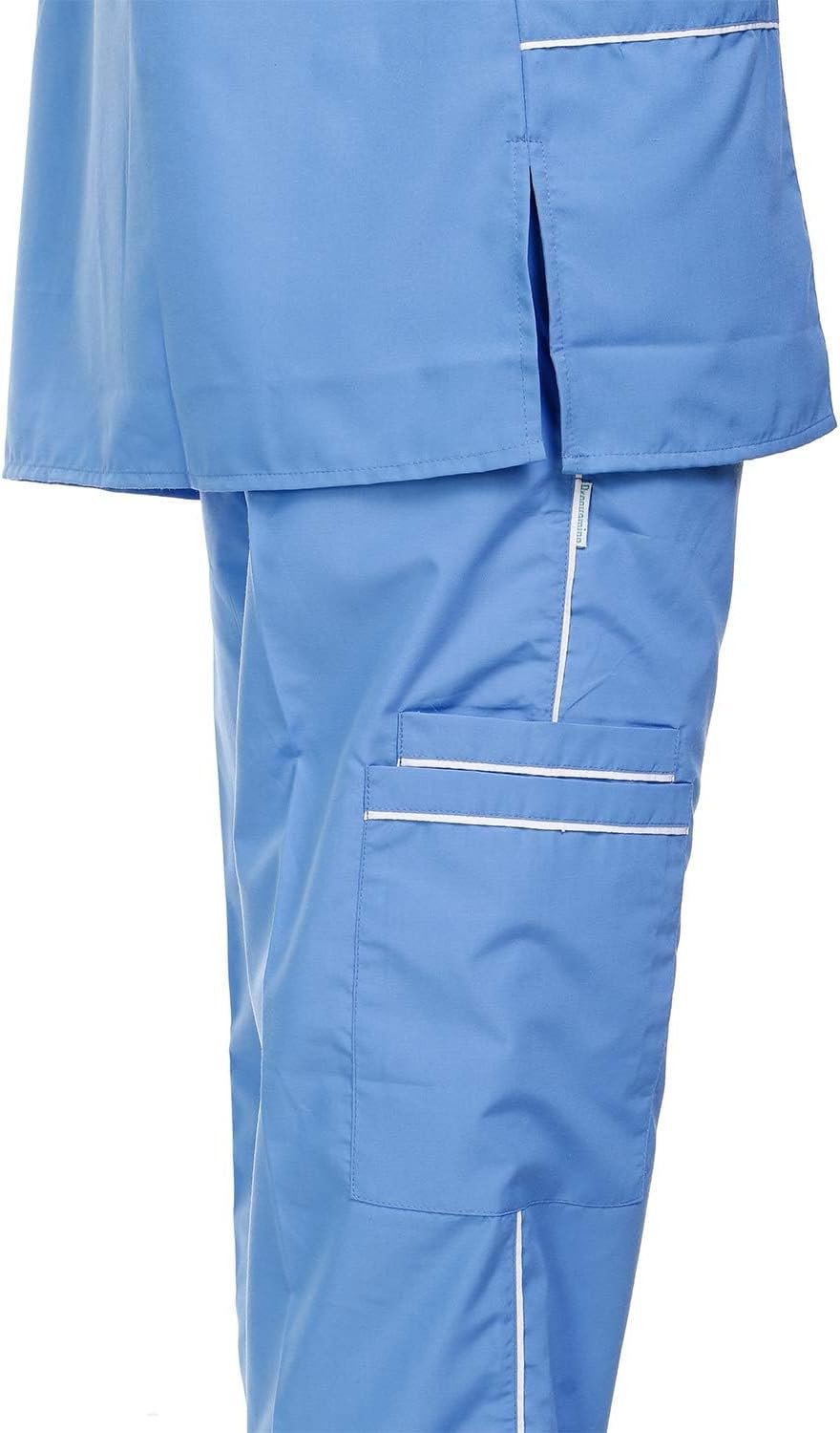 Unisex Scrub Suit set with piping V-Neck 3 (Ocean Blue)(Pack of 5) - Image 5