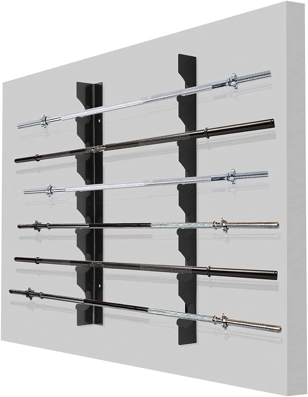 Barbell Rack Bar Storag | Horizontal Barbell Wall Mount Bar Plate Storage Rack, Holds 6 Barbells - Image 4