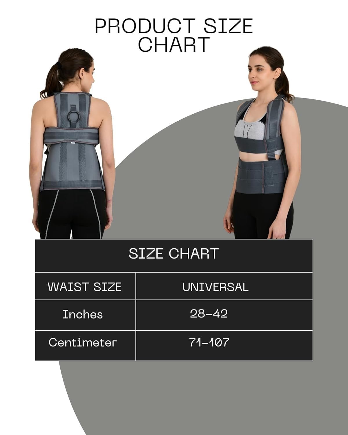 Premium Dorso Lumbar Spinal Brace | Support Belt for Back & Shoulder |Straightener Posture Corrector |(Universal) - Image 3