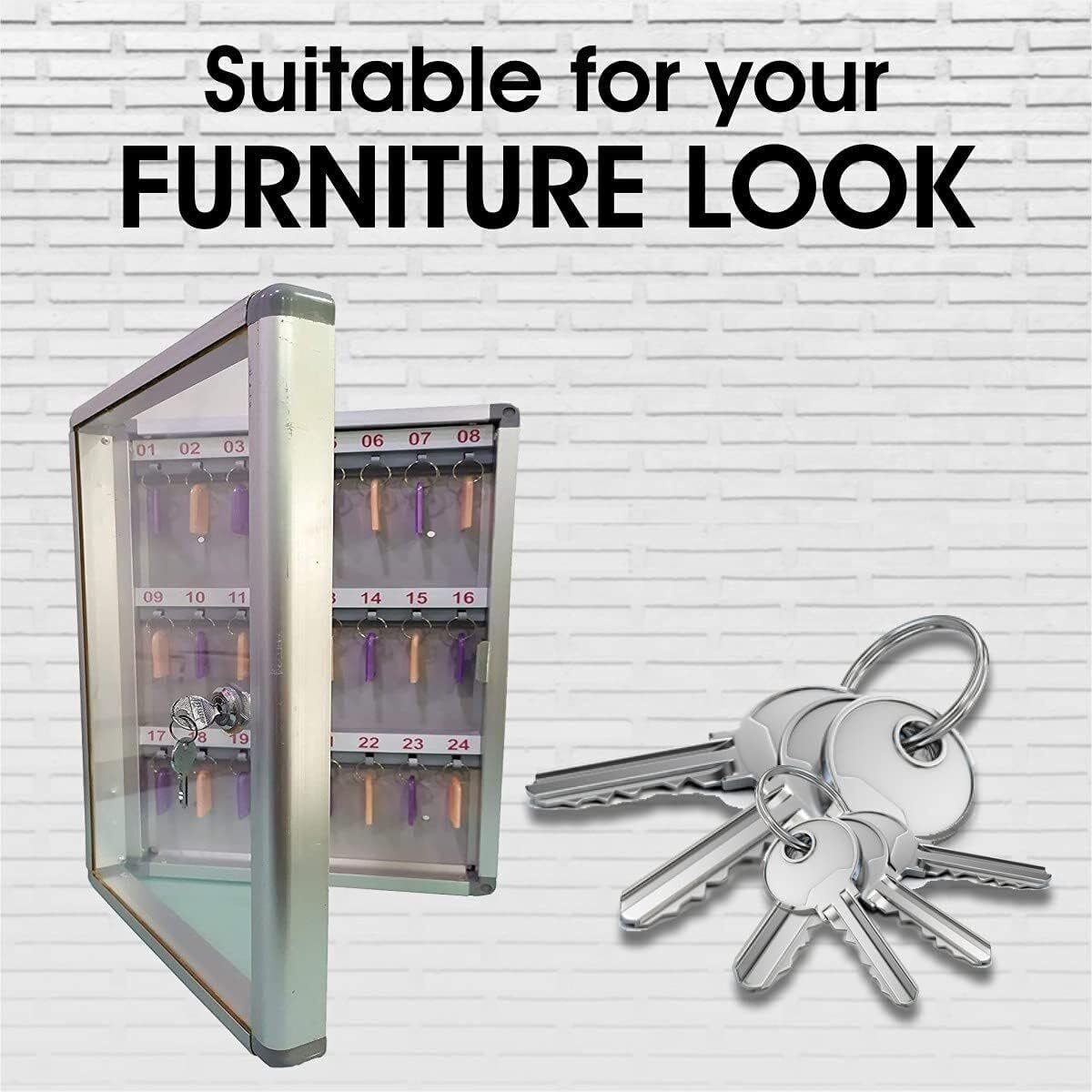 Key Holder for Wall Stylish, 24 Key Slots Key Stand for Wall, Office & Shops - Image 5