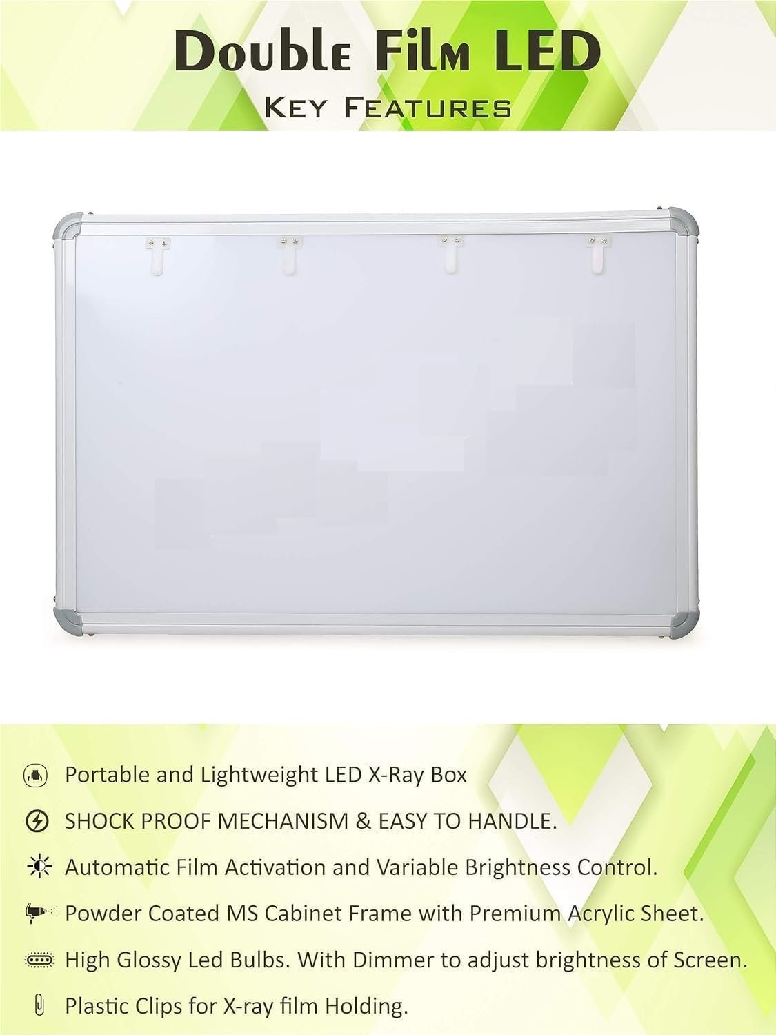 Premium Xray View Box, Double Film LED with Automatic Film Activation Censor and Variable Brightness Controller, (Size-28x17 Inch), White, (Pack of 2) - Image 3