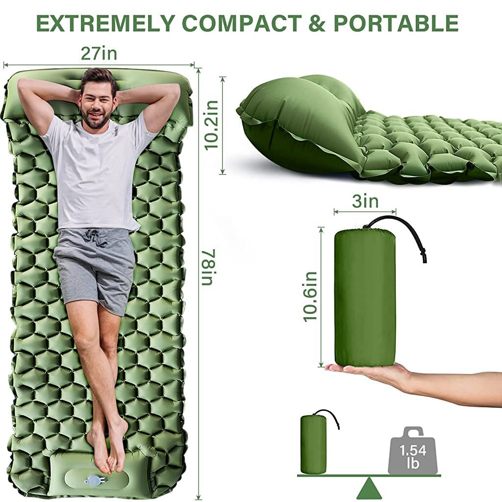 air mattress with built-in foot pump portable camping bed - Image 2