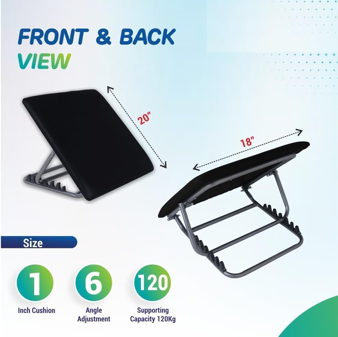 Bed Backrest for Back Pain Relief - Ideal for Use On Bed, Work from Home, Patients at Home with Neck and Spinal Injury, Back Support | 6 Levels Adjustable (Standard - Black) - Image 2