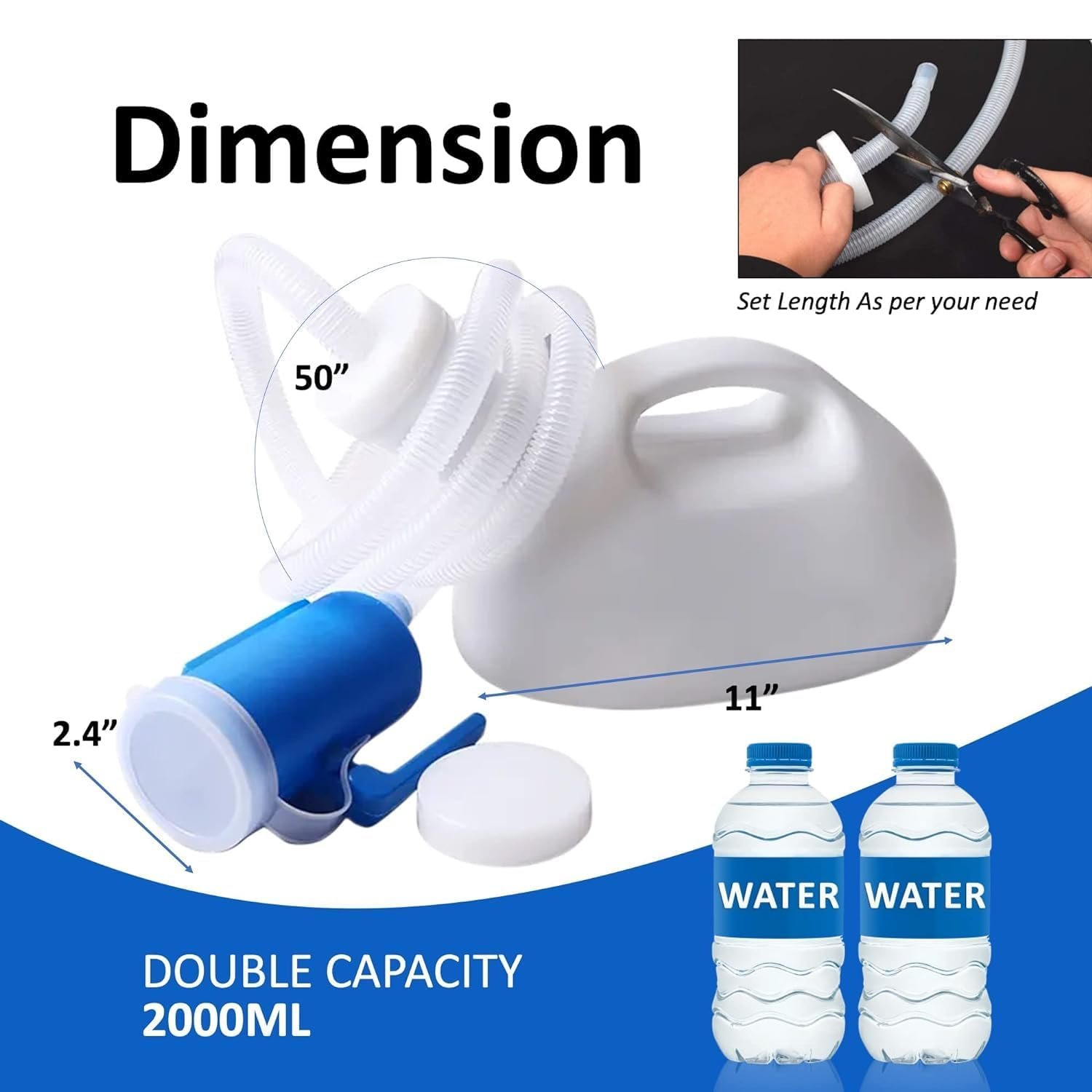 Portable Urinal Kit for Men, Urine Collector with 65†Long Hosepipe, Designed for Bed Ridden Patients & Outdoor - Image 3