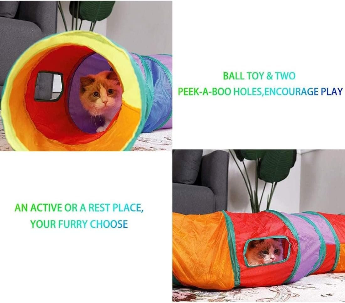 Cat Tunnel Toy for Indoor & Outdoor Play(2 Way) - Image 5