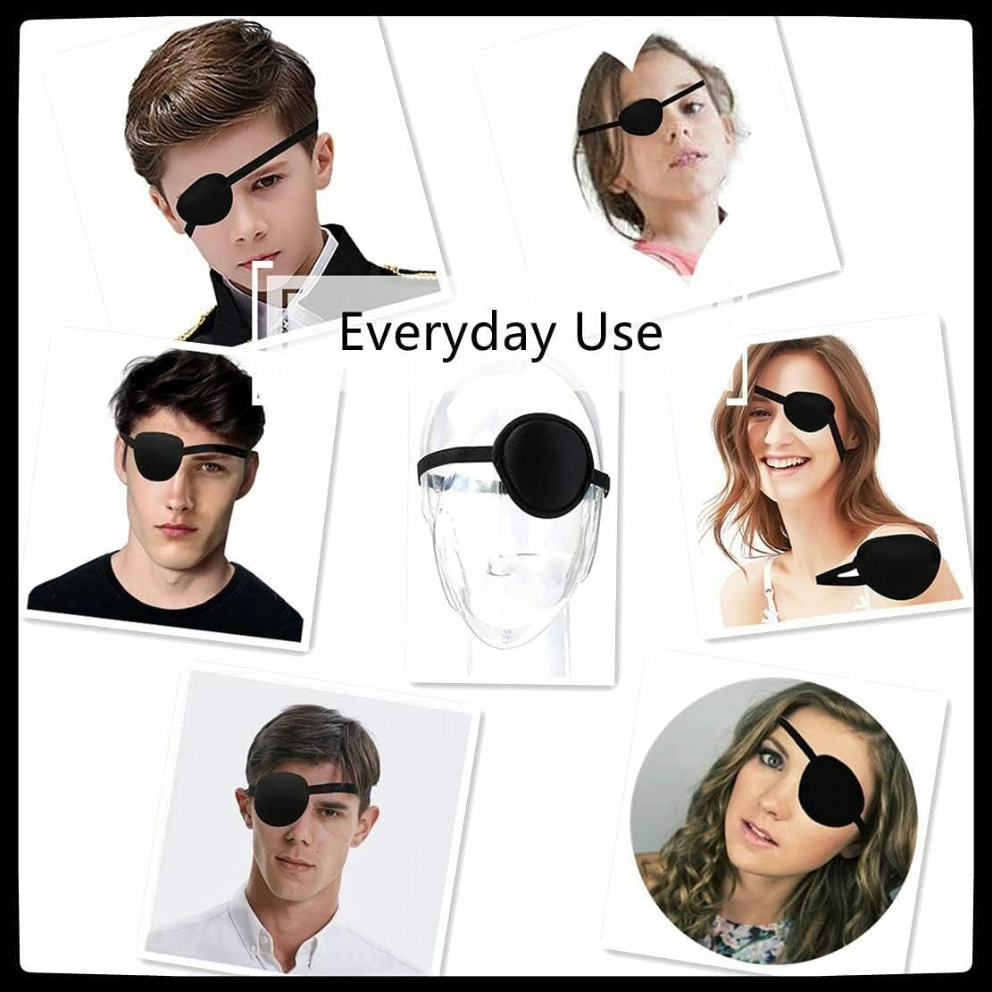 Adult Kid's Black Adjustable Soft Pirate Eye Patch Single Eye Mask - Image 4