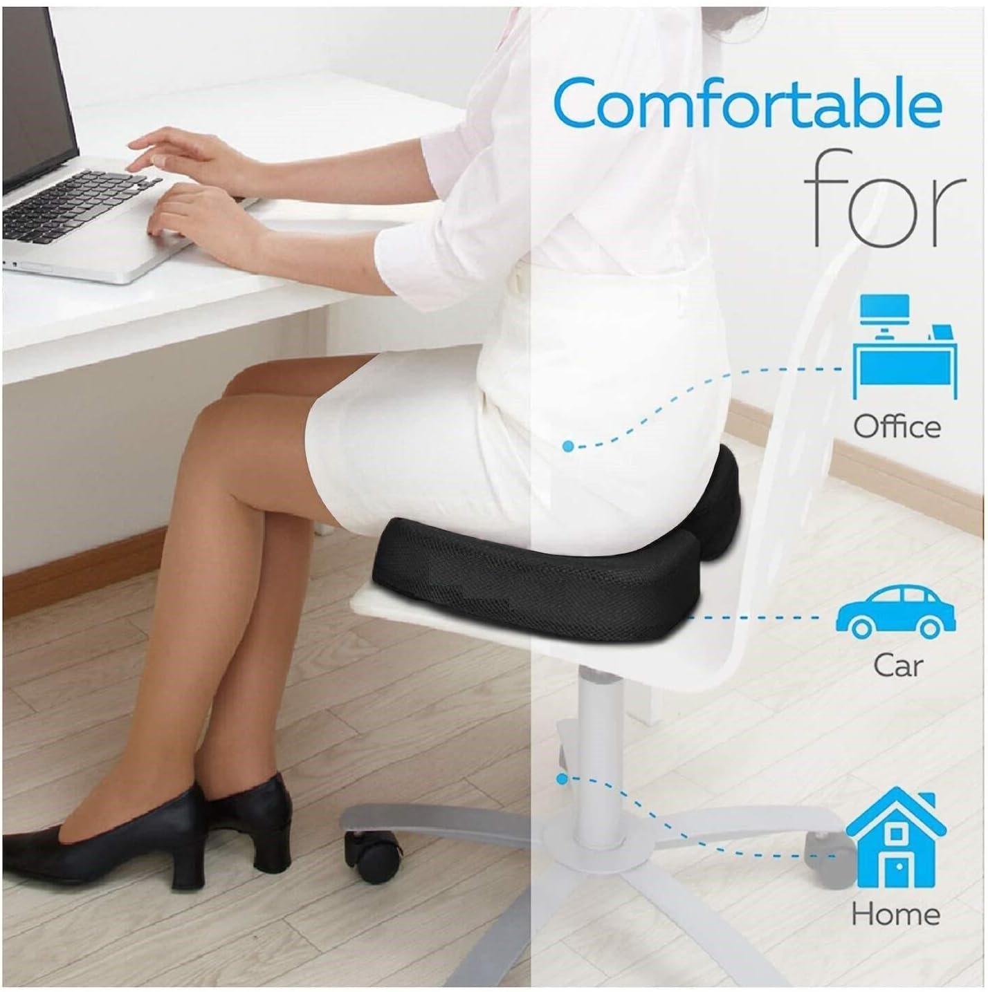 High Density Memory Foam Coccyx Cushion for Tailbone Pain, Sciatica, Lower Back - Image 7