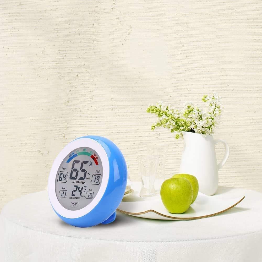 Digital Touch Screen Weather Station, Thermometer Hygrometer for Indoor, (Blue) - Image 7