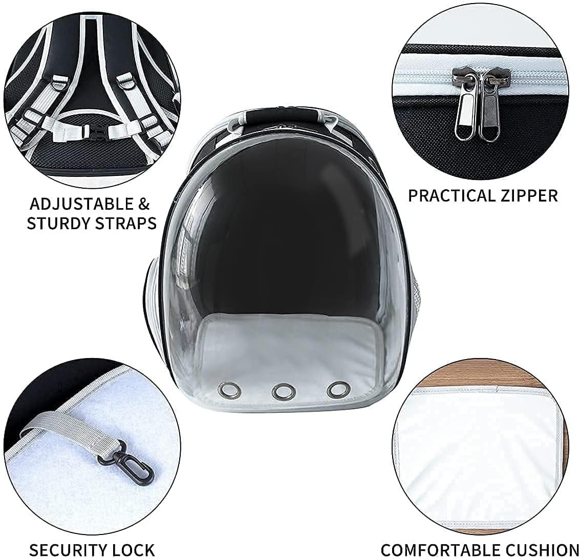 Side Door Design Cat Cage, Expandable Cat Backpack Carrier, Transparent Capsule Air Breathable Transparent Carrier Back Pack for Travelling, Ourdoor Use, for Small Pet - Image 4