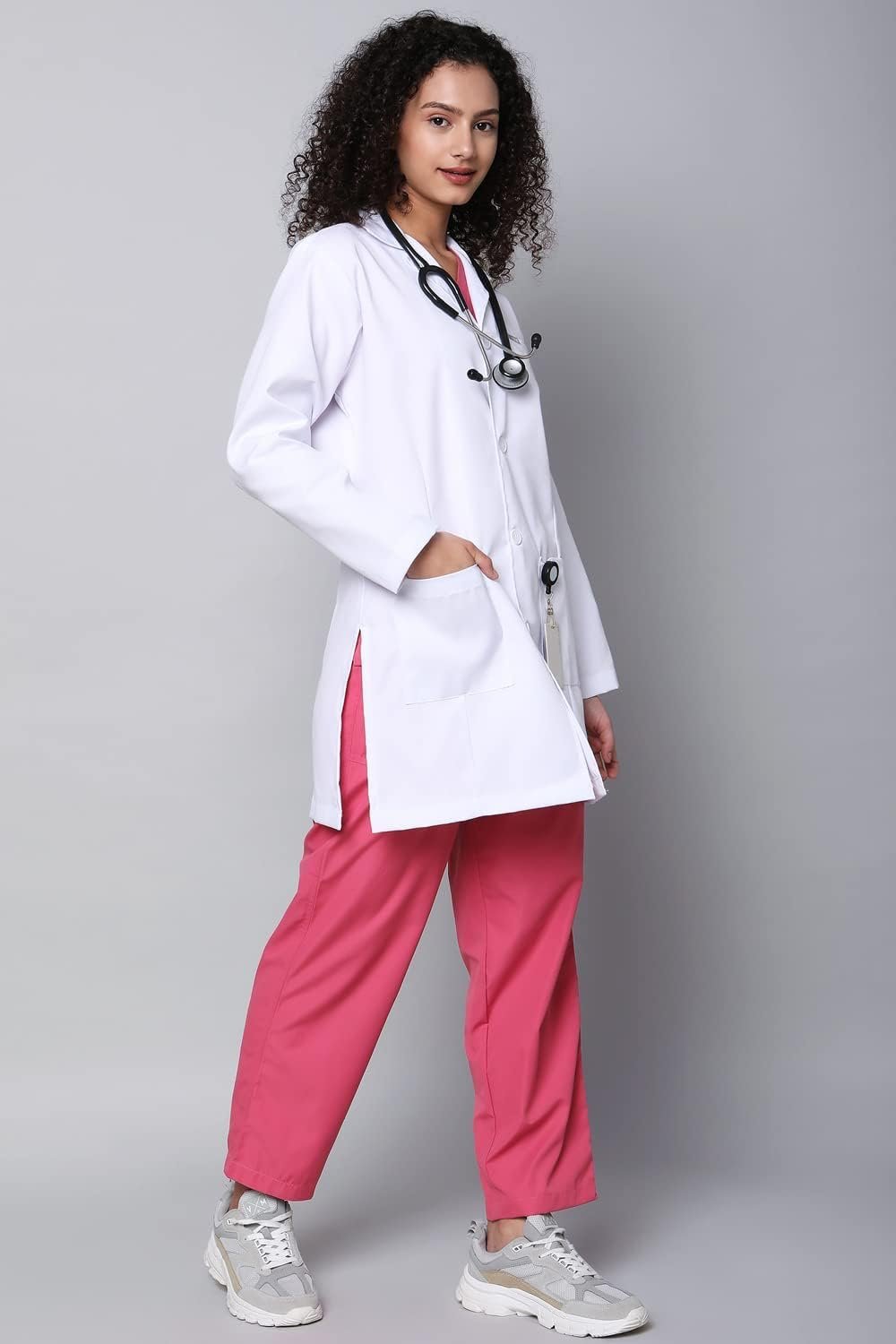 Women's Lab Coat | Poly Viscose Long Sleeves Long Medical Apron - Image 5