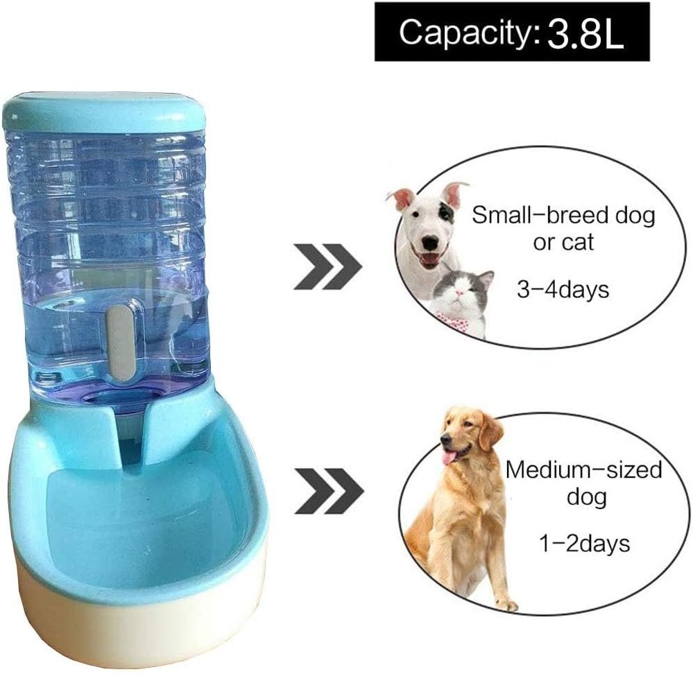Pet Water Feeder, Pet Automatic Waterer, Plastic Water Dispenser For Dog & Cat, 3.8 Liters - Image 4