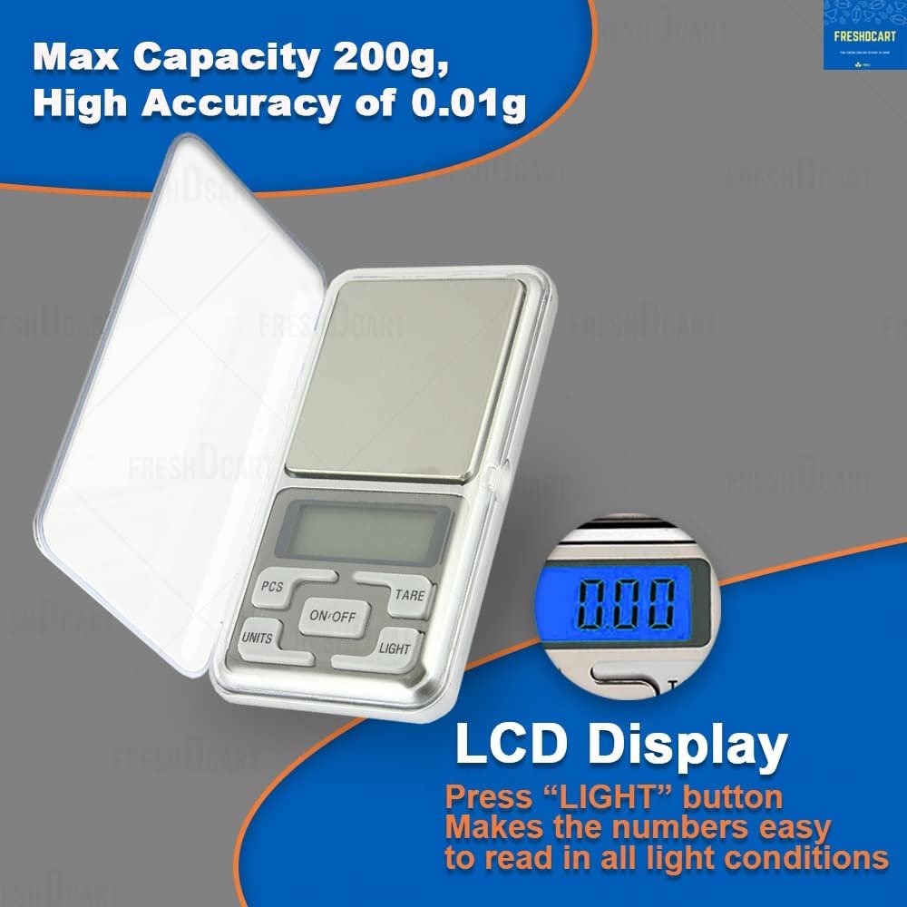 Pharamaceuticals Digital Pocket Weight Scale Jewellery Weighing Chemical Mini Machine with Auto Calibration, Tare Full Capacity, Operational Temp 10-30 Degree (200/0.01 G, Silver)-6 - Image 3