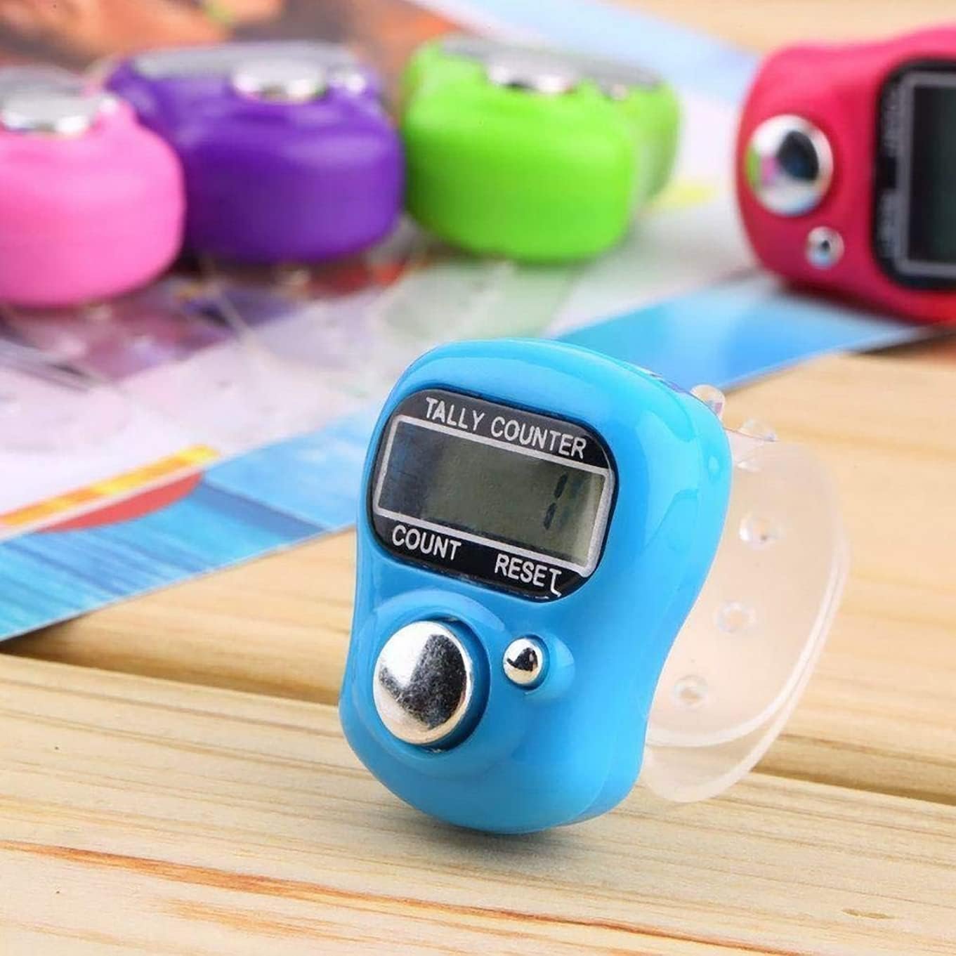 Digital Electronic Mini Finger Ring Head Hand Tally Japa Counter, for Various Counting Purpose Pack of 3 (Assorted Colour)" - Image 4