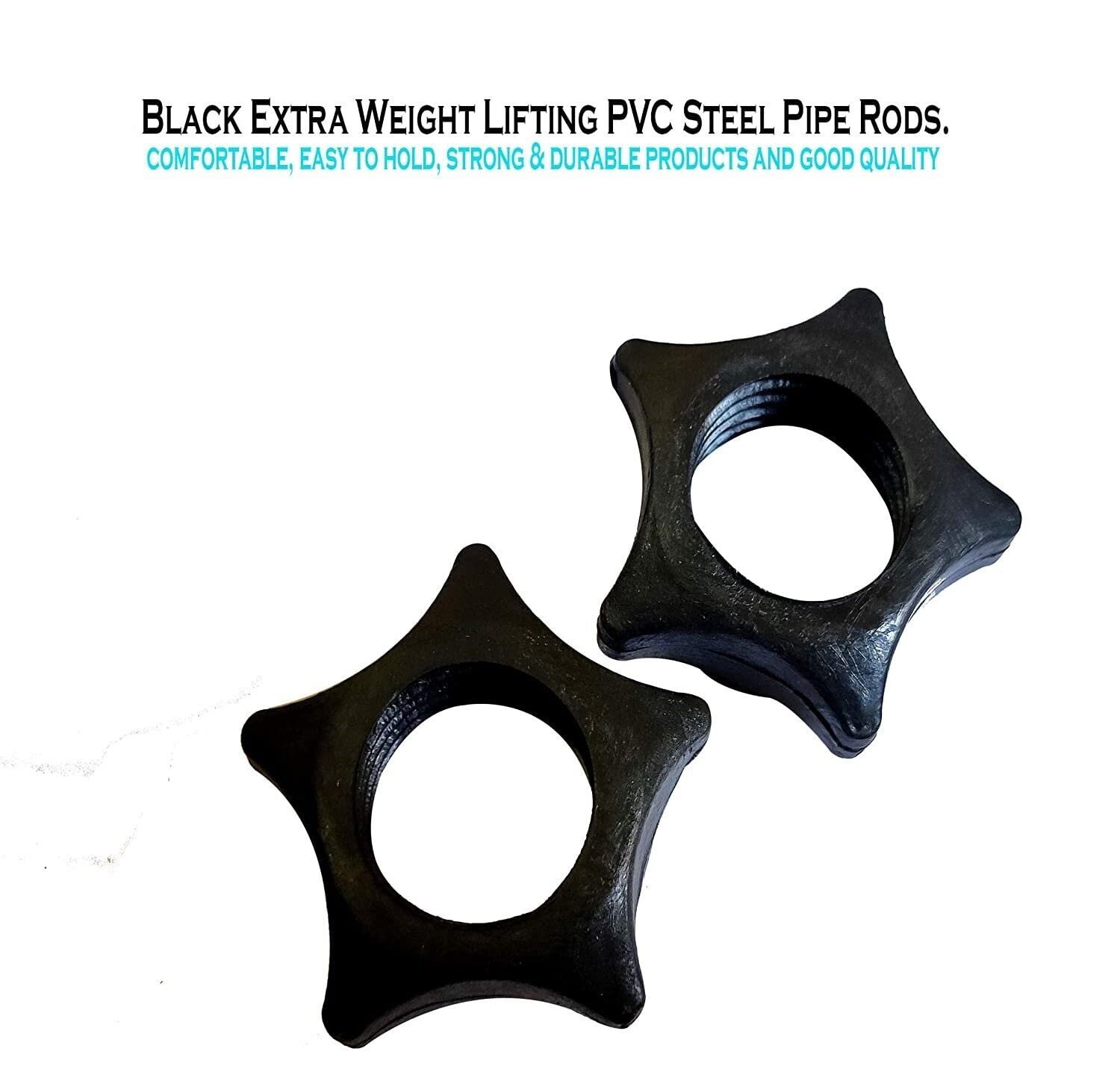15-inch Dumbbell Rod with Plastic Nuts Weight Lifting Bar Black (Pack of 2 Pcs) - Image 6