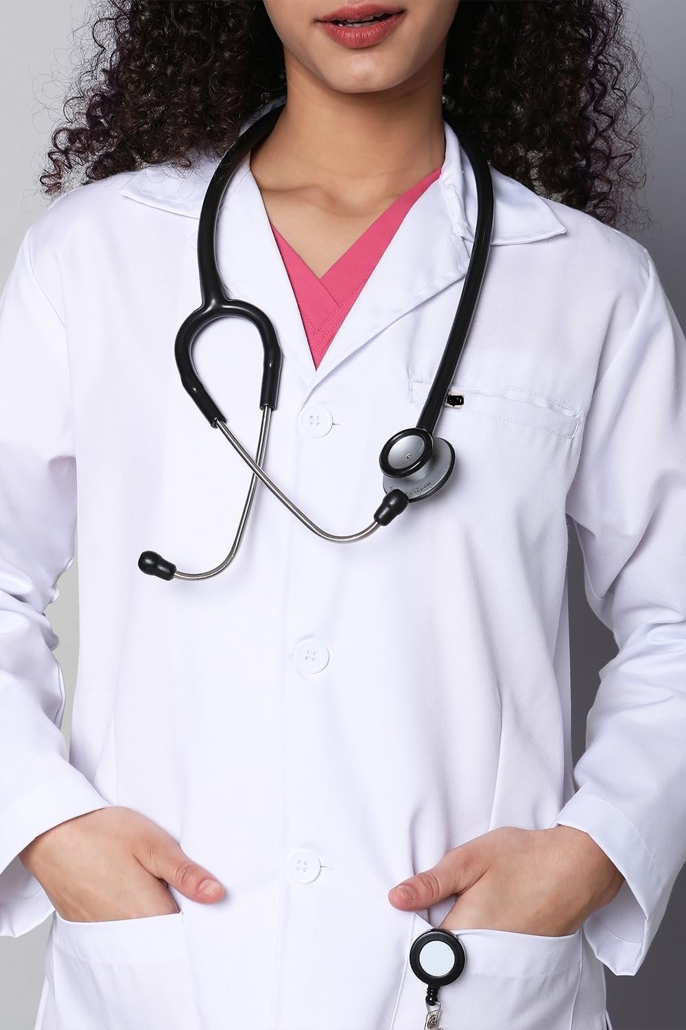 Women's Lab Coat | Poly Viscose Long Sleeves Long Medical Apron - Image 2