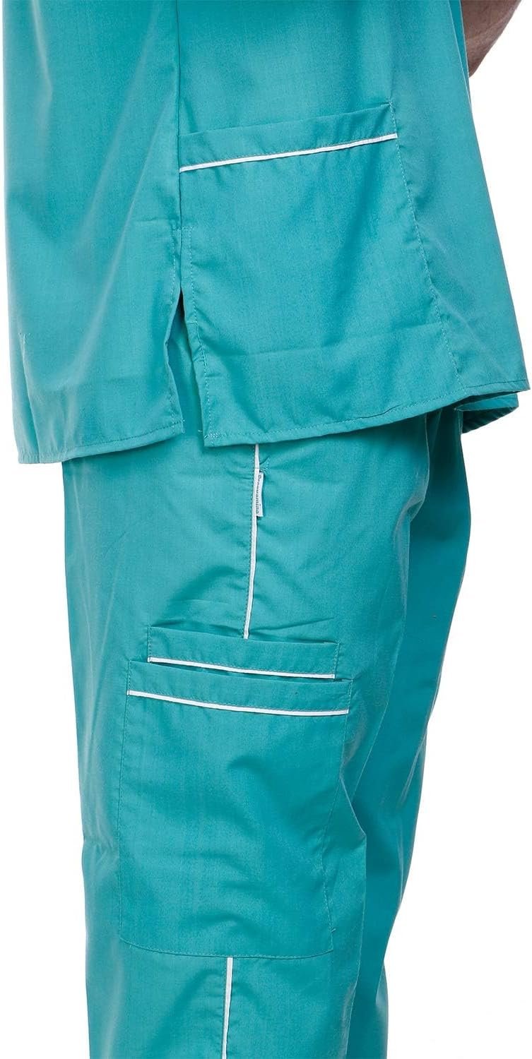 Unisex Scrub Suit set with piping V-Neck(Sea Green) (PACK OF 5) - Image 5