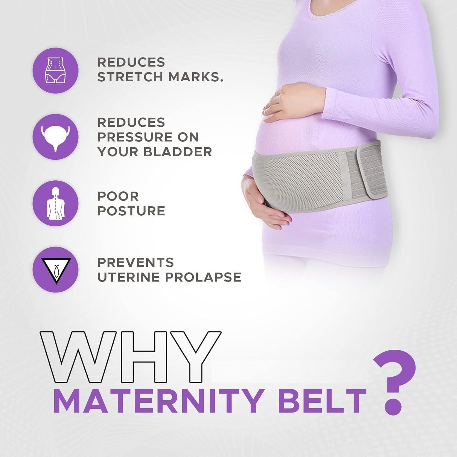 Maternity Belt-One Size Pregnancy Belly Support Belt for Pregnancy, Adjustable -Back Support Belt Abdominal Binder for Women - Image 3