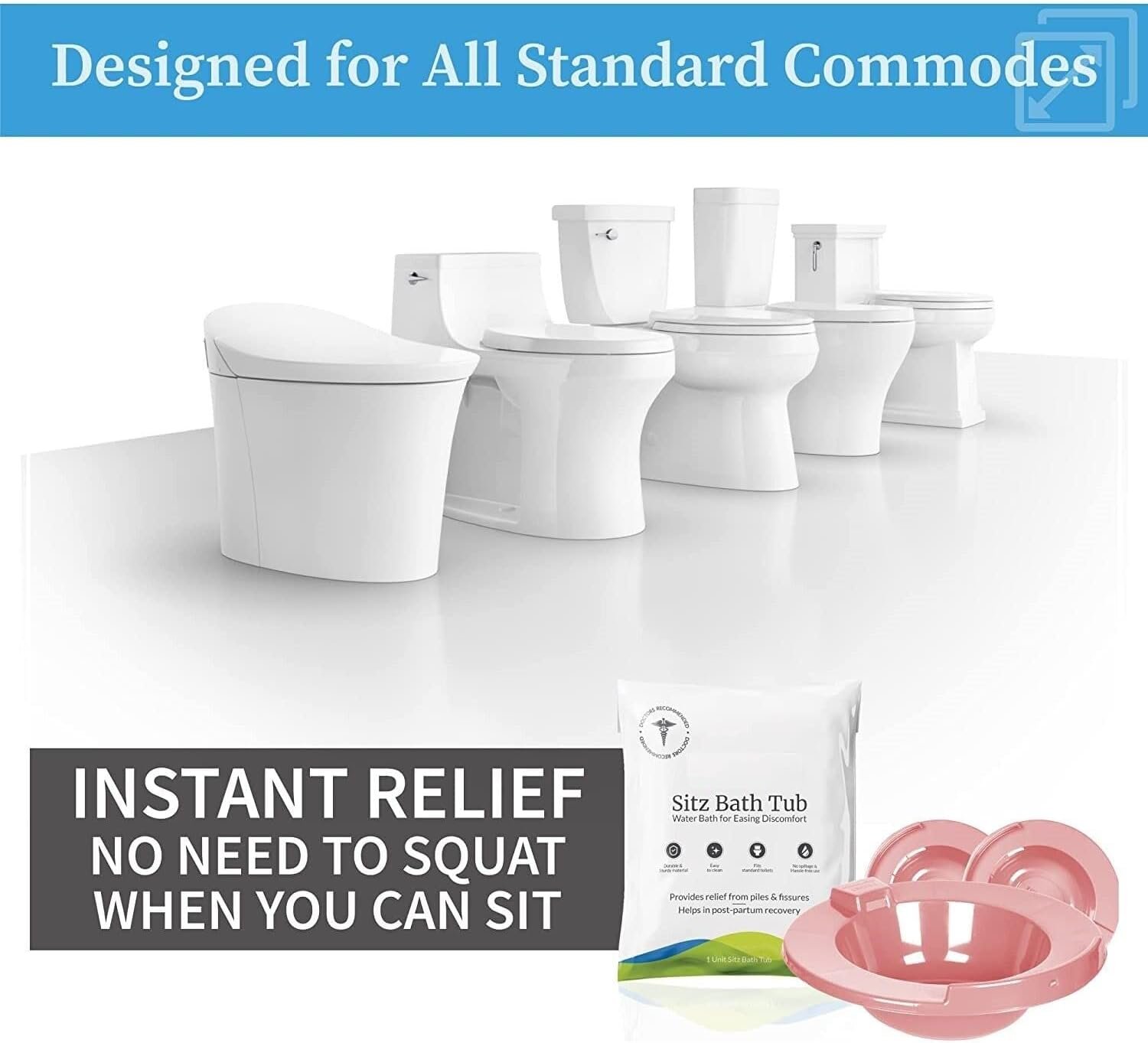 Sitz Bath Tub for Men & Women Recovery from Pain Non-Toxic& Hassle-Free Cleaning - Image 5