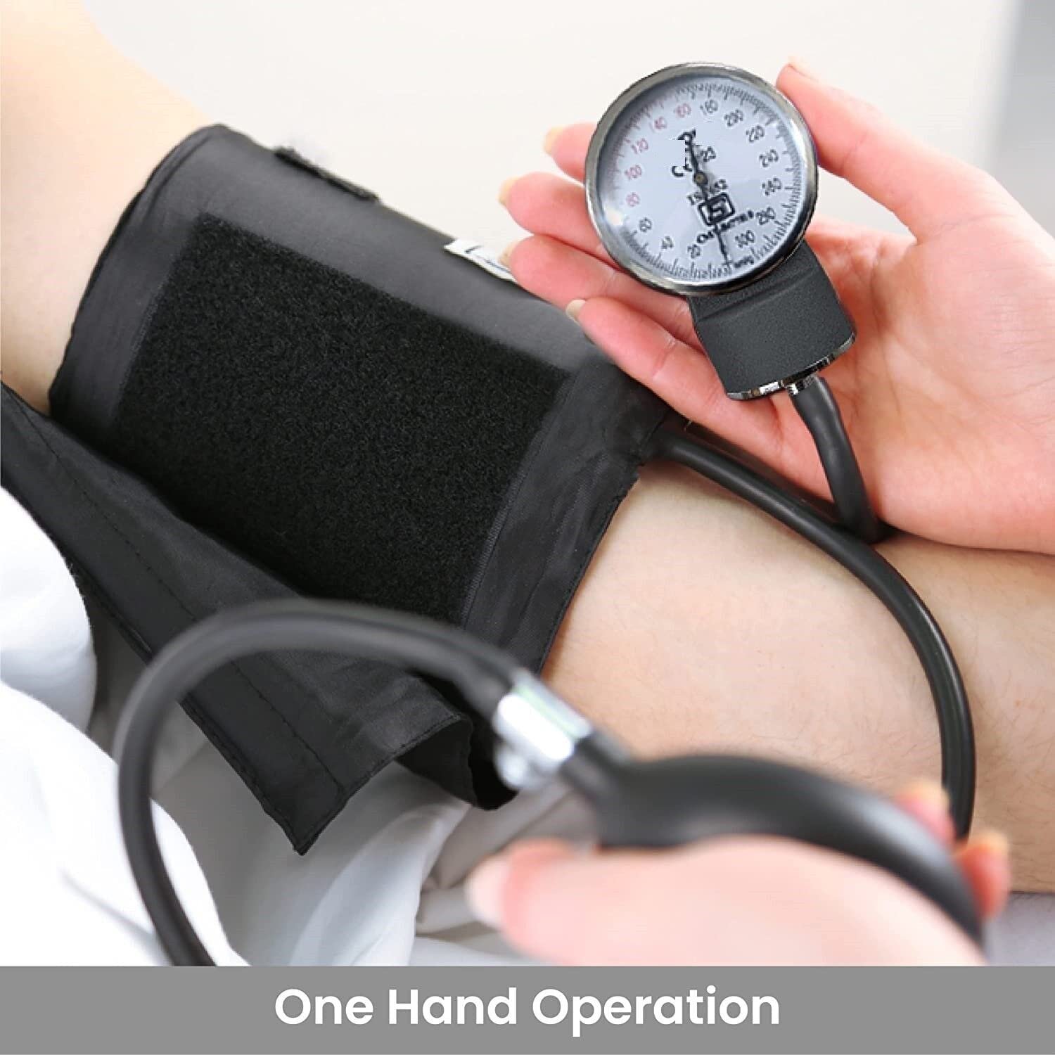 Blood Pressure Monitor Sphygmomanometer Aneroid Type Manual BP Monitor (Black) - Image 6