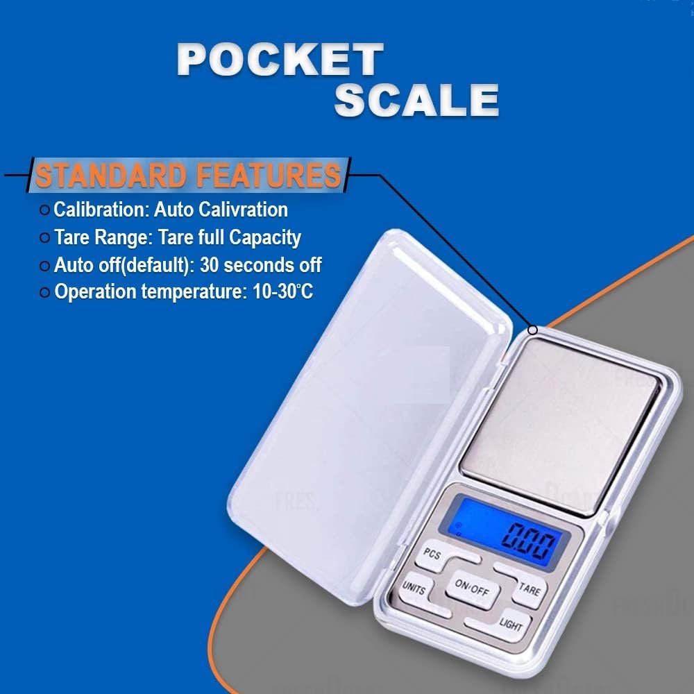 Pharamaceuticals Digital Pocket Weight Scale Jewellery Weighing Chemical Mini Machine with Auto Calibration, Tare Full Capacity, Operational Temp 10-30 Degree (200/0.01 G, Silver)-6 - Image 4