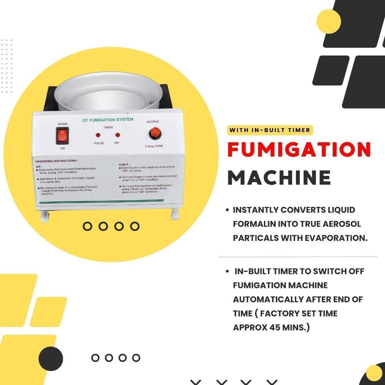Generic Fumigation Machine with Timer for Hospitals, ICU, OT, Dentist, Homes, Offices and Microbiology Labs - Image 6