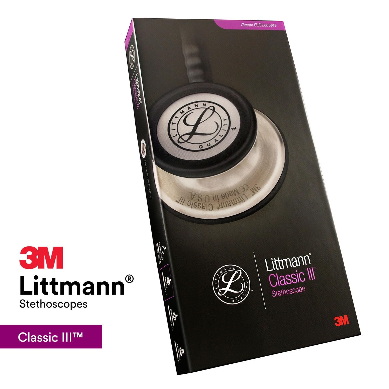 3M Littmann Classic III Stethoscope Black 27 Inch - Image 10
