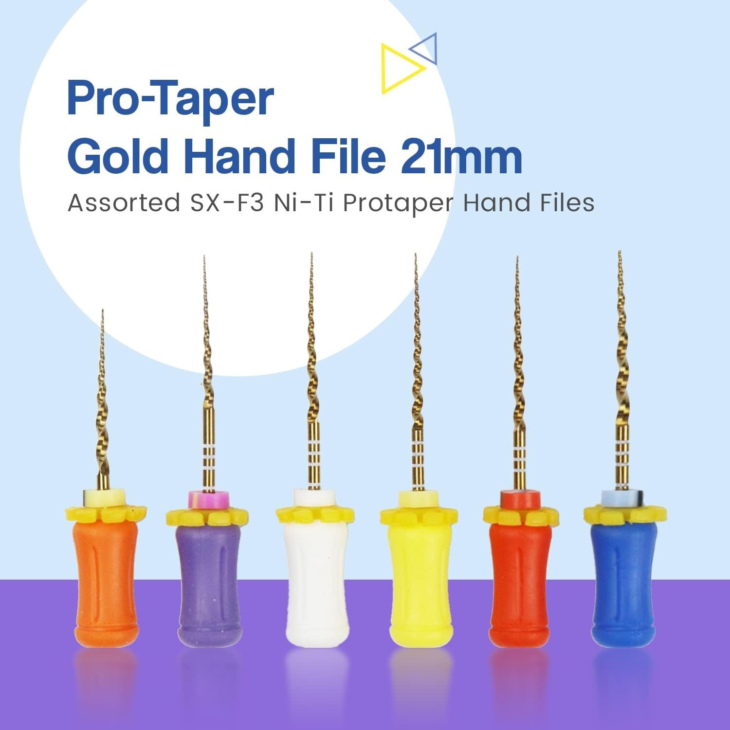 Hand File 21mm Assorted SX-F3 | Gold - (Pack of 6) - Image 2
