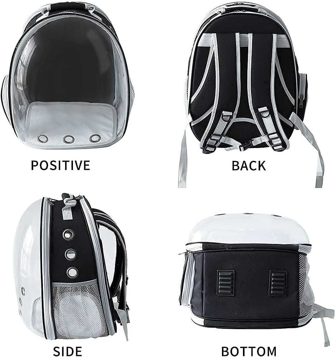Side Door Design Cat Cage, Expandable Cat Backpack Carrier, Transparent Capsule Air Breathable Transparent Carrier Back Pack for Travelling, Ourdoor Use, for Small Pet - Image 3