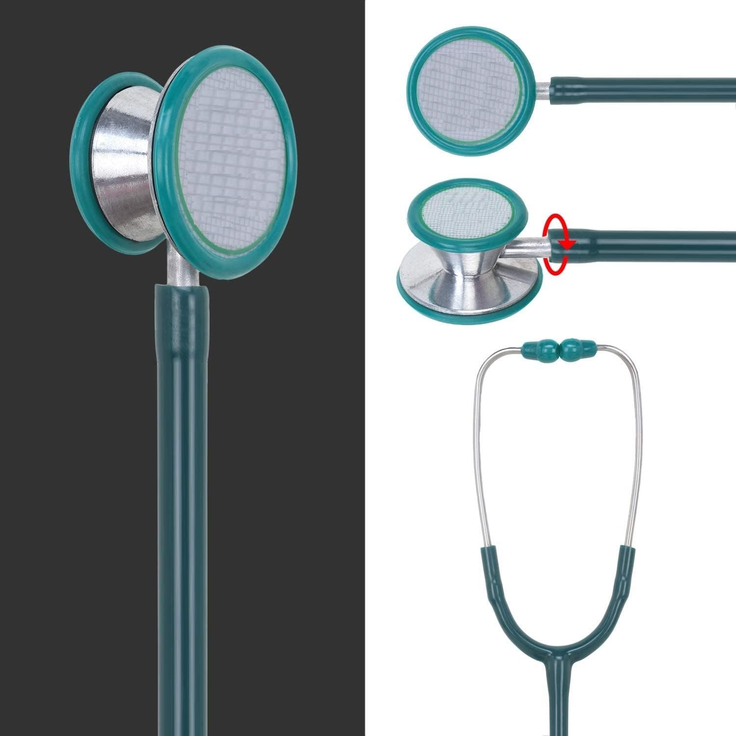 Dual Head Stethoscope Cardiology for Doctors and Medical Student Pediatric and Adult Stethoscope (Green) - Image 2