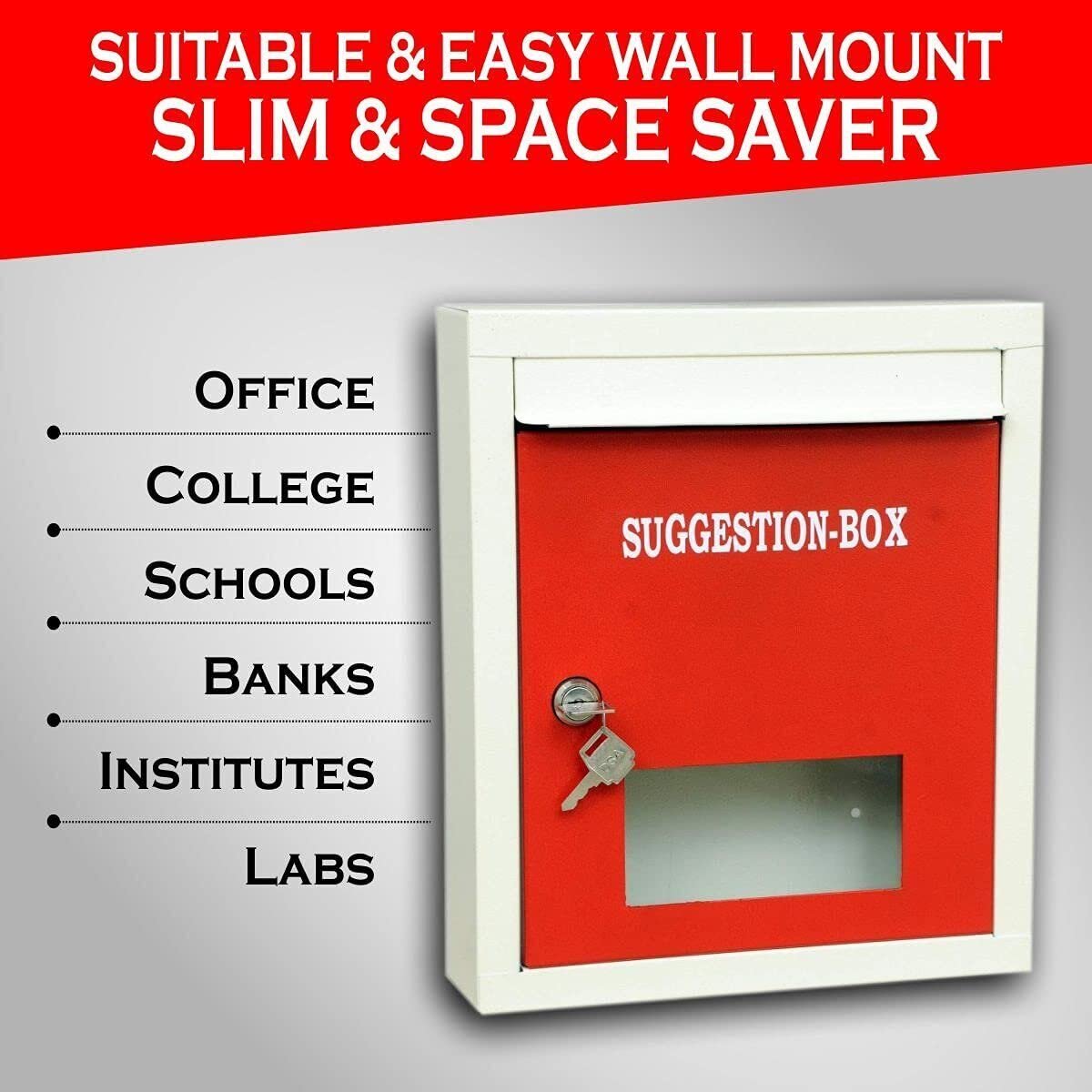 Letter Box for Home, Wall Mount Stand, High Grade Metal Wall Mount Shelf, (Red) - Image 4