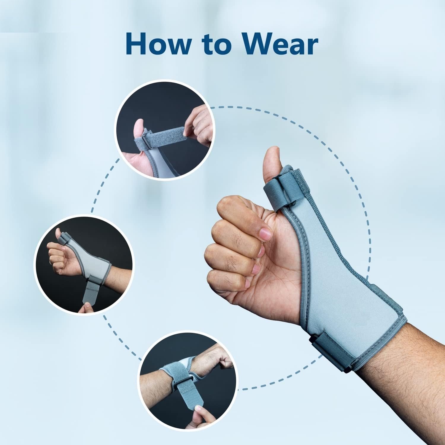 Thumb Splint Support for Right/Left Hands, Carpal Tunnel & Trigger Thumb Support for Pain Relief with Wrist Wrap|Thumb Brace, Allows Hand Movements Grey - Image 3
