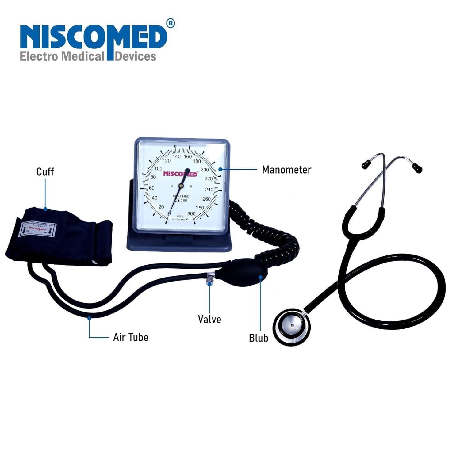 Manual Sphygmomanometer BP Apparatus with Stethoscope Kit - Image 3