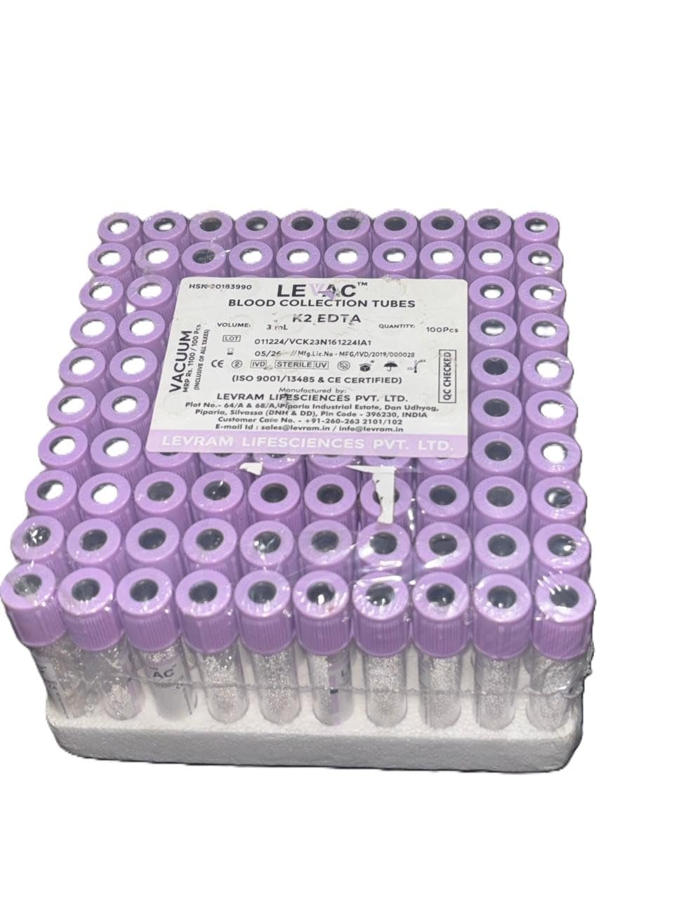 3ml Medical Tube Red, Pack of 100 for Lab & Clinical Sample Collection - Image 2