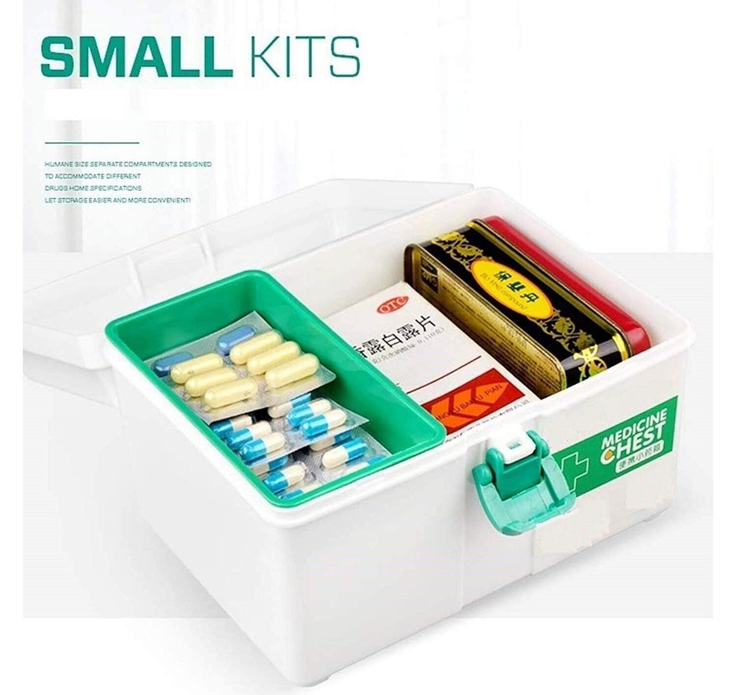 Portable Plastic First Aid/Medicine Storage Box (White, Medium) - Image 2