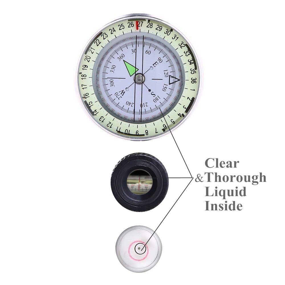 Compass, High Accuracy Waterproof Military Compass with Carrying Bag, Waterproof - Image 6