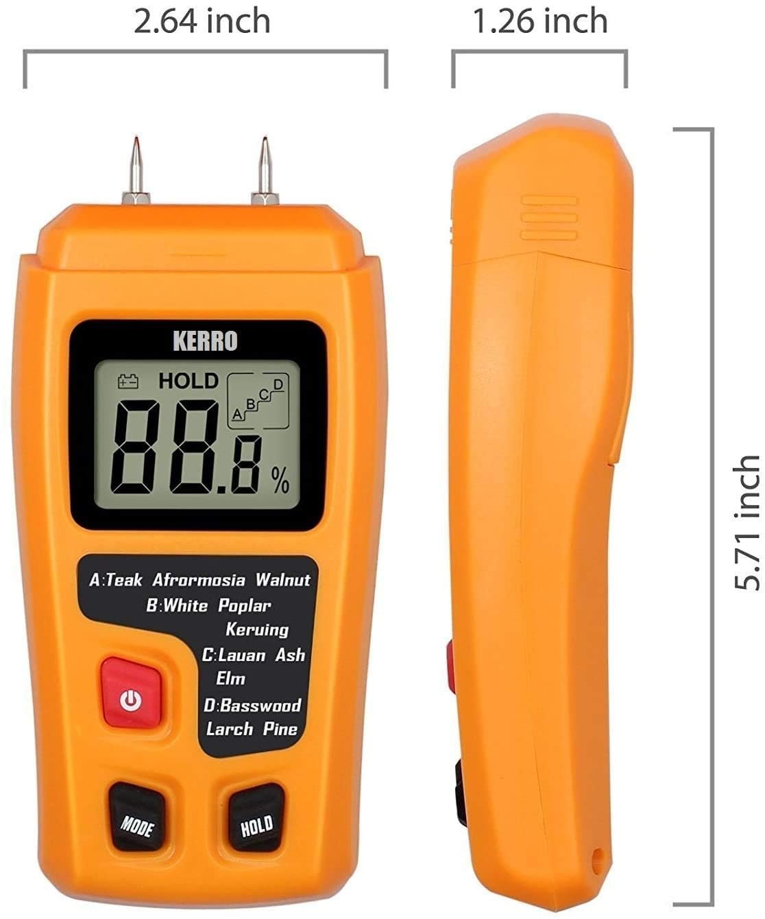 Moisture Meter, Digital Logs Damp 0-99% Wood Tester Detector/Firewood Log Timber Humidity Measuring Device - Image 4