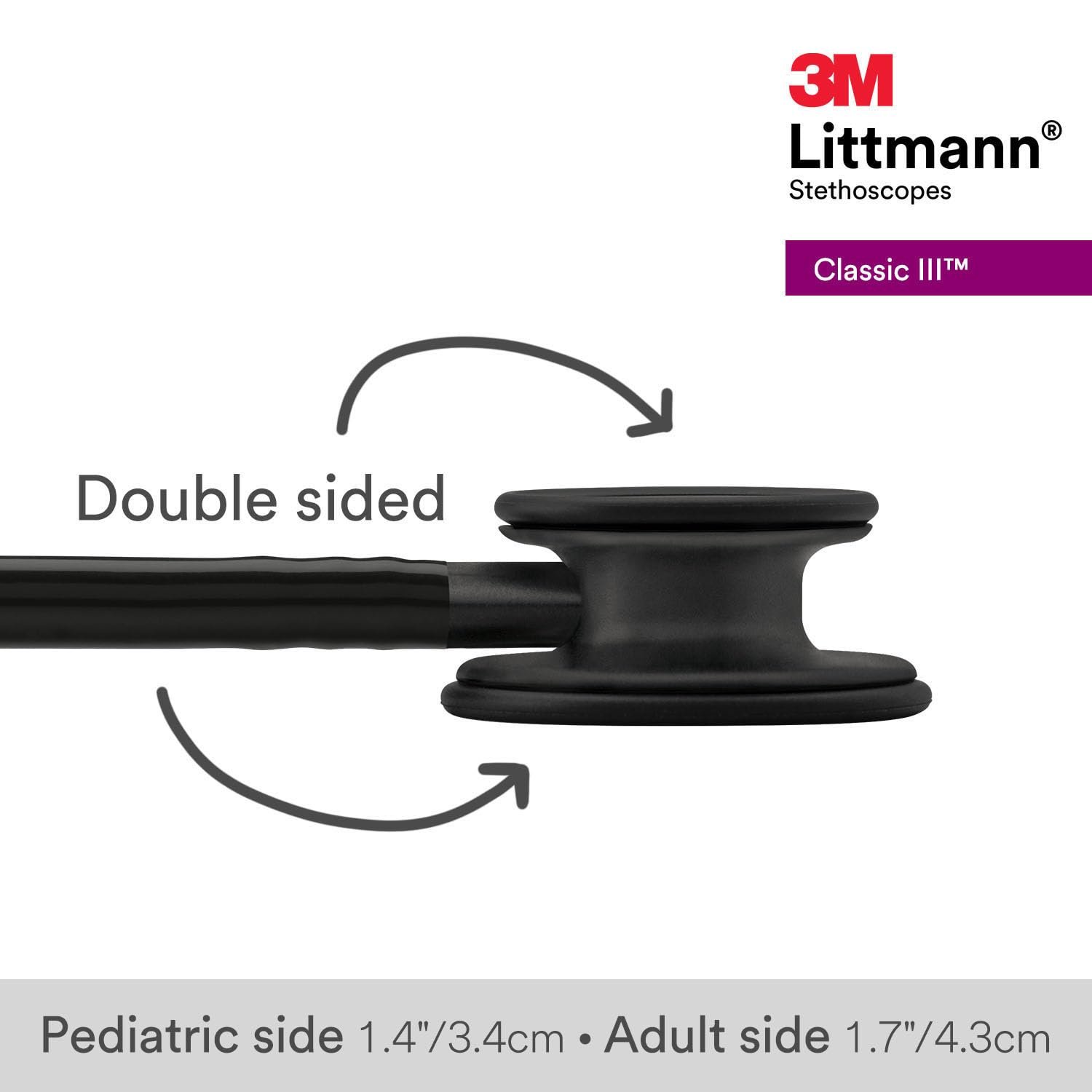 3M Littmann Classic III Stethoscope Black 27 Inch - Image 3