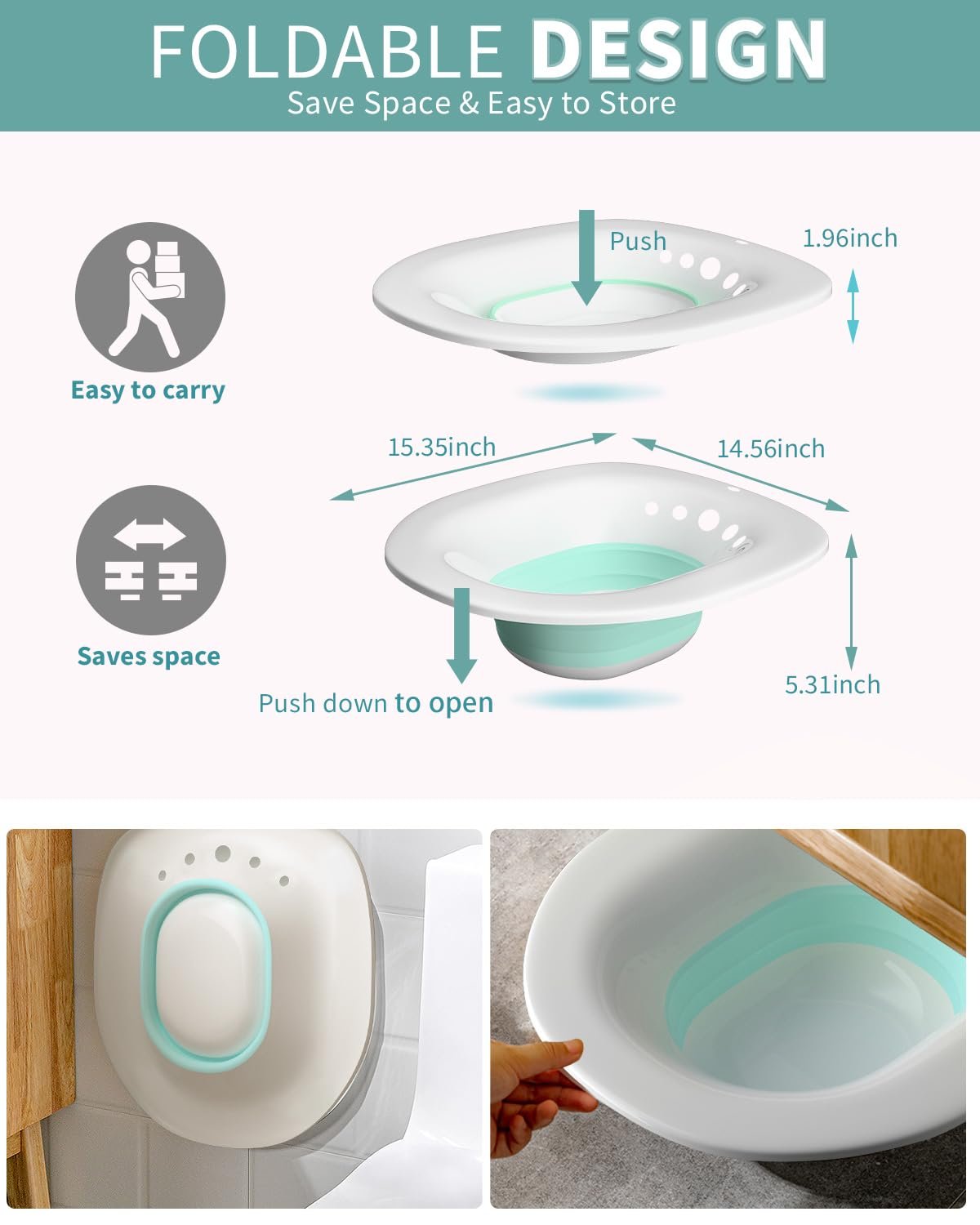 Sitz Bath Tub with Air Pump for Postpartum & Hemorrhoid Relief - Image 2