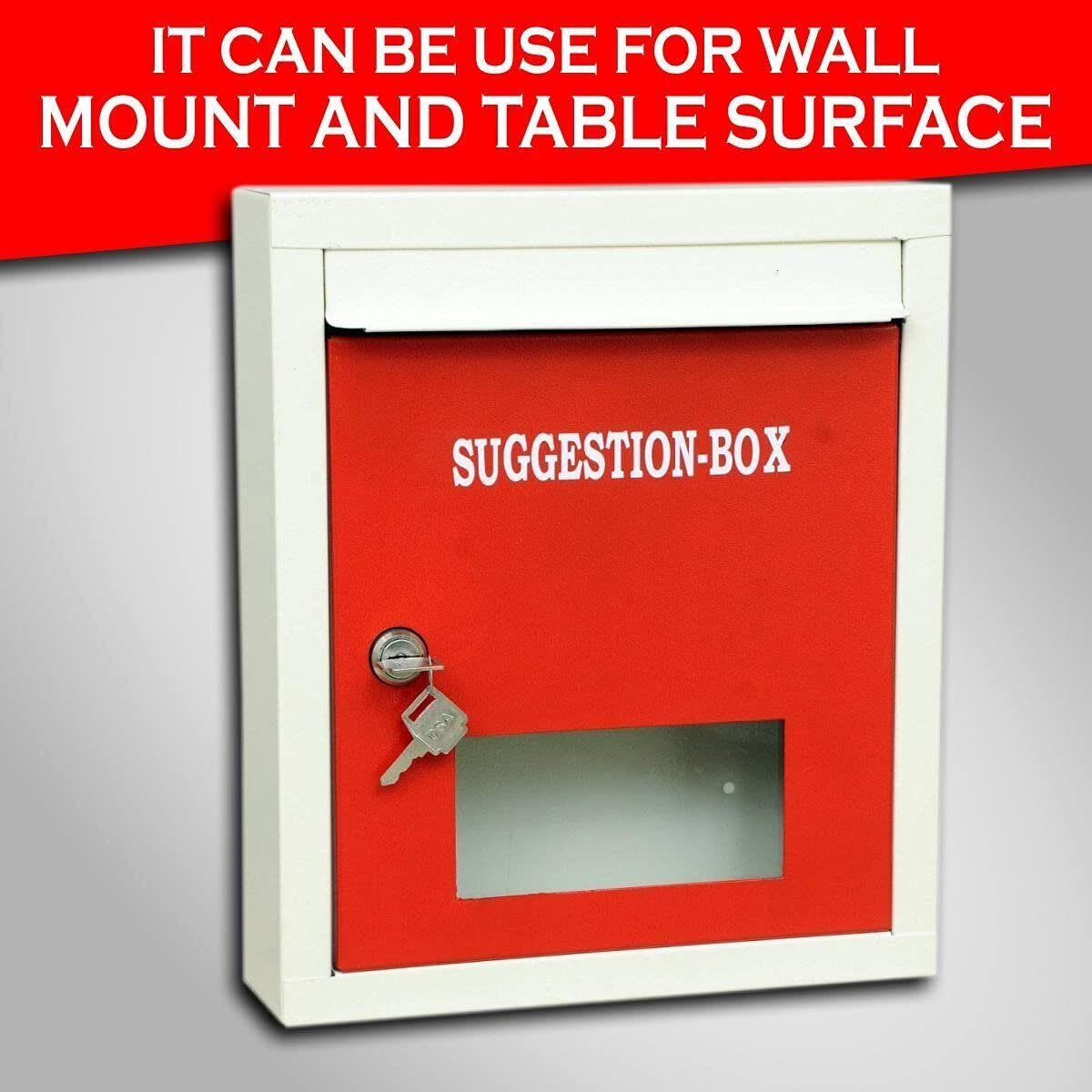 Letter Box for Home, Wall Mount Stand, High Grade Metal Wall Mount Shelf, (Red) - Image 2
