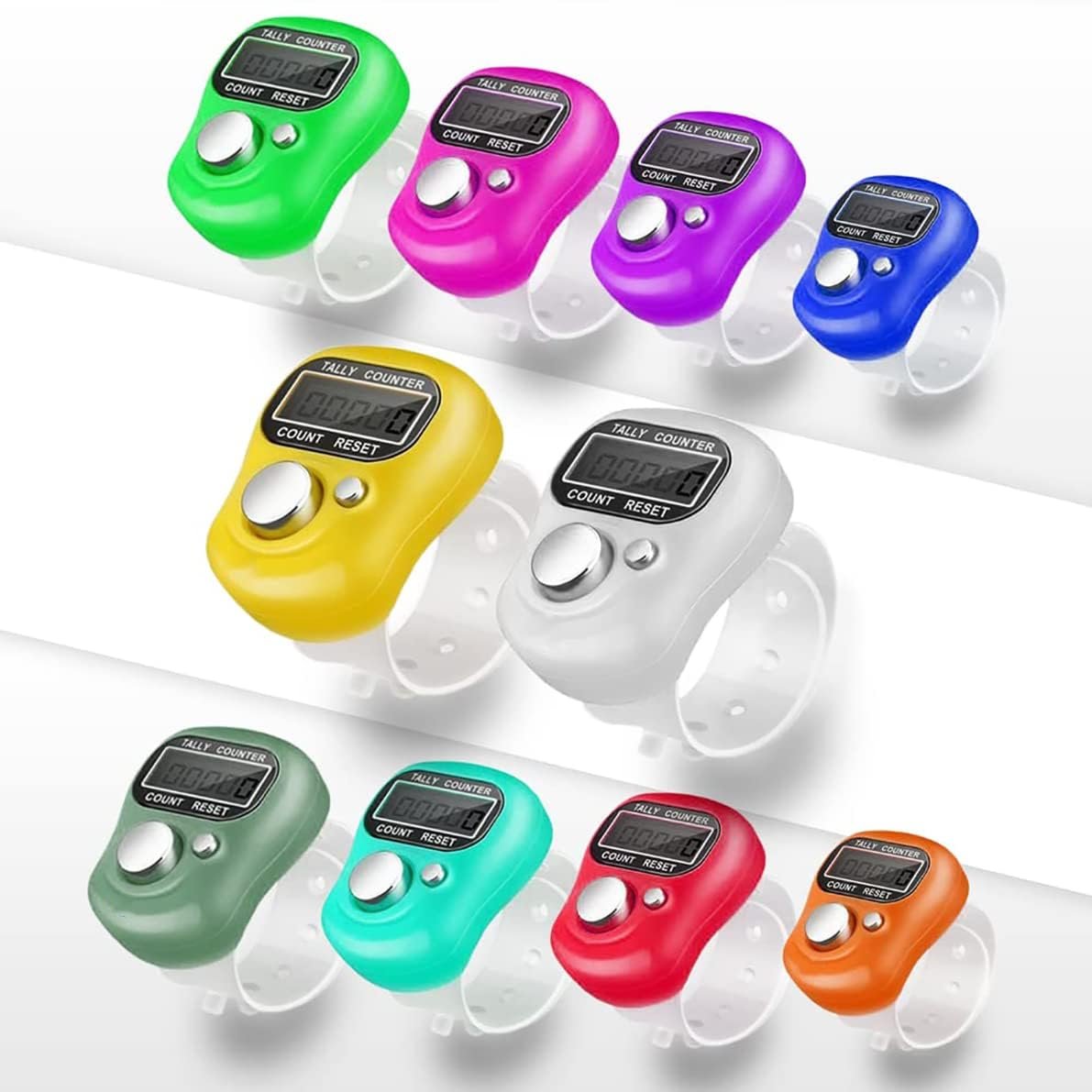 Digital Electronic Mini Finger Ring Head Hand Tally Japa Counter, for Various Counting Purpose Pack of 3 (Assorted Colour)" - Image 3
