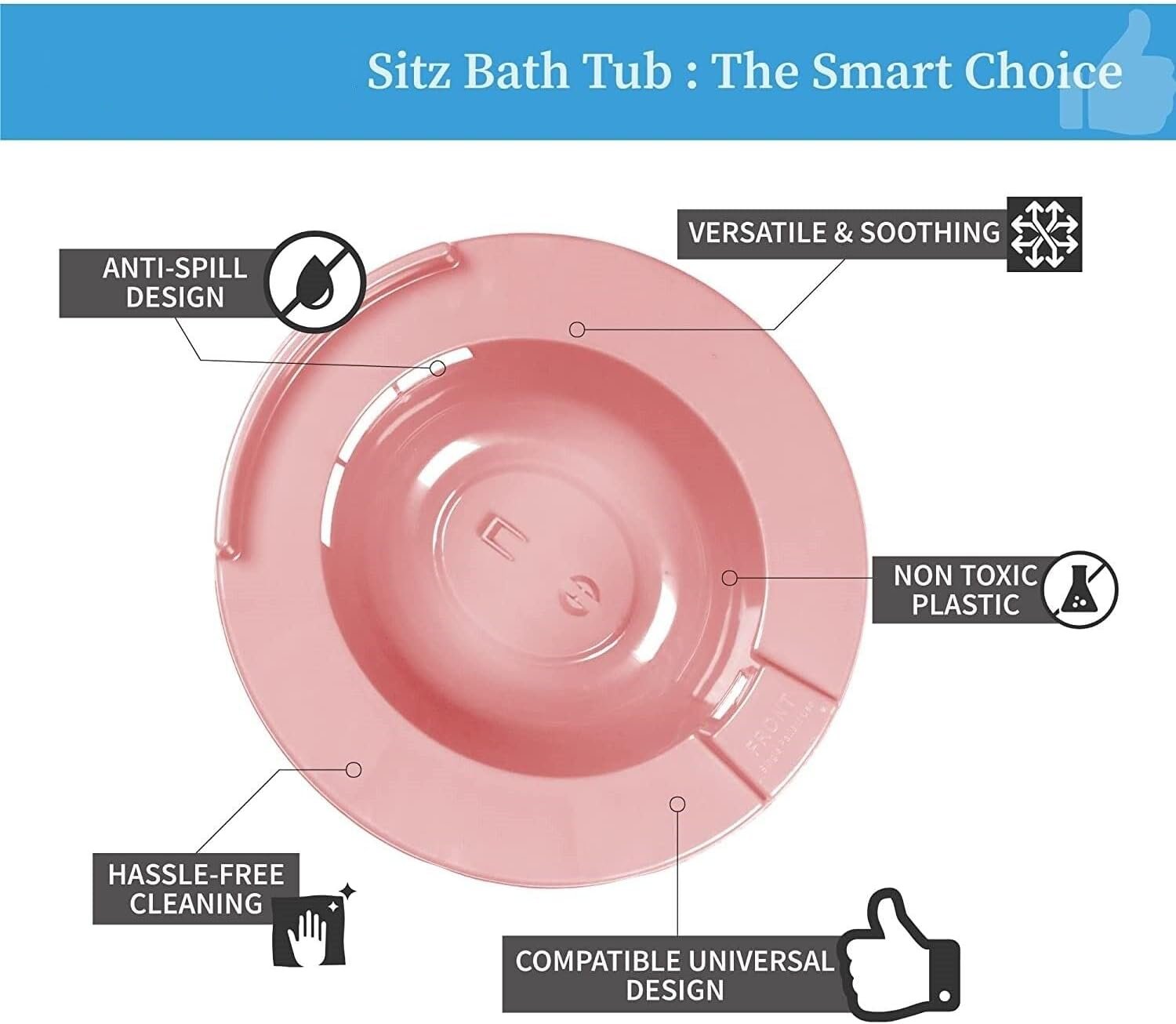 Sitz Bath Tub for Men & Women Recovery from Pain Non-Toxic& Hassle-Free Cleaning - Image 3