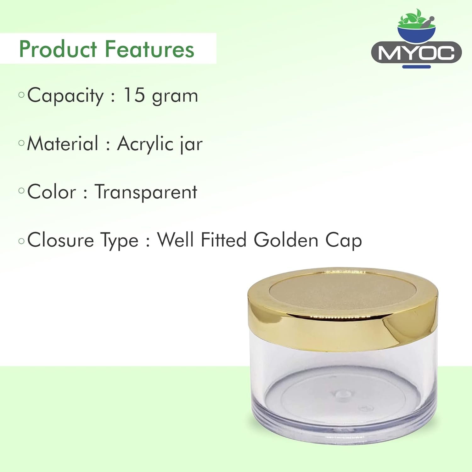 Acrylic Cosmetic Jars 15g, Clear Cream Containers, Pack of 8 - Image 3