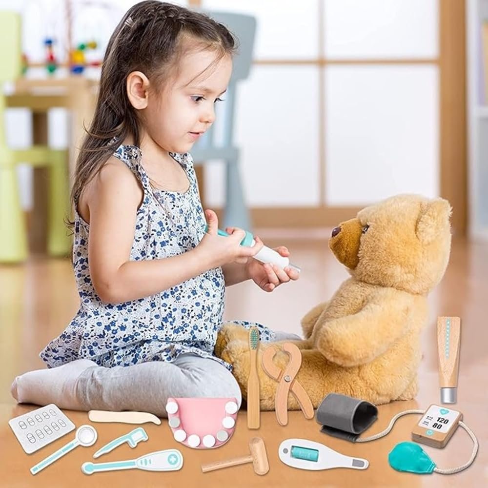 Wooden Doctor Kit for Kids | 34-Piece Pretend Play Medical Set - Image 7