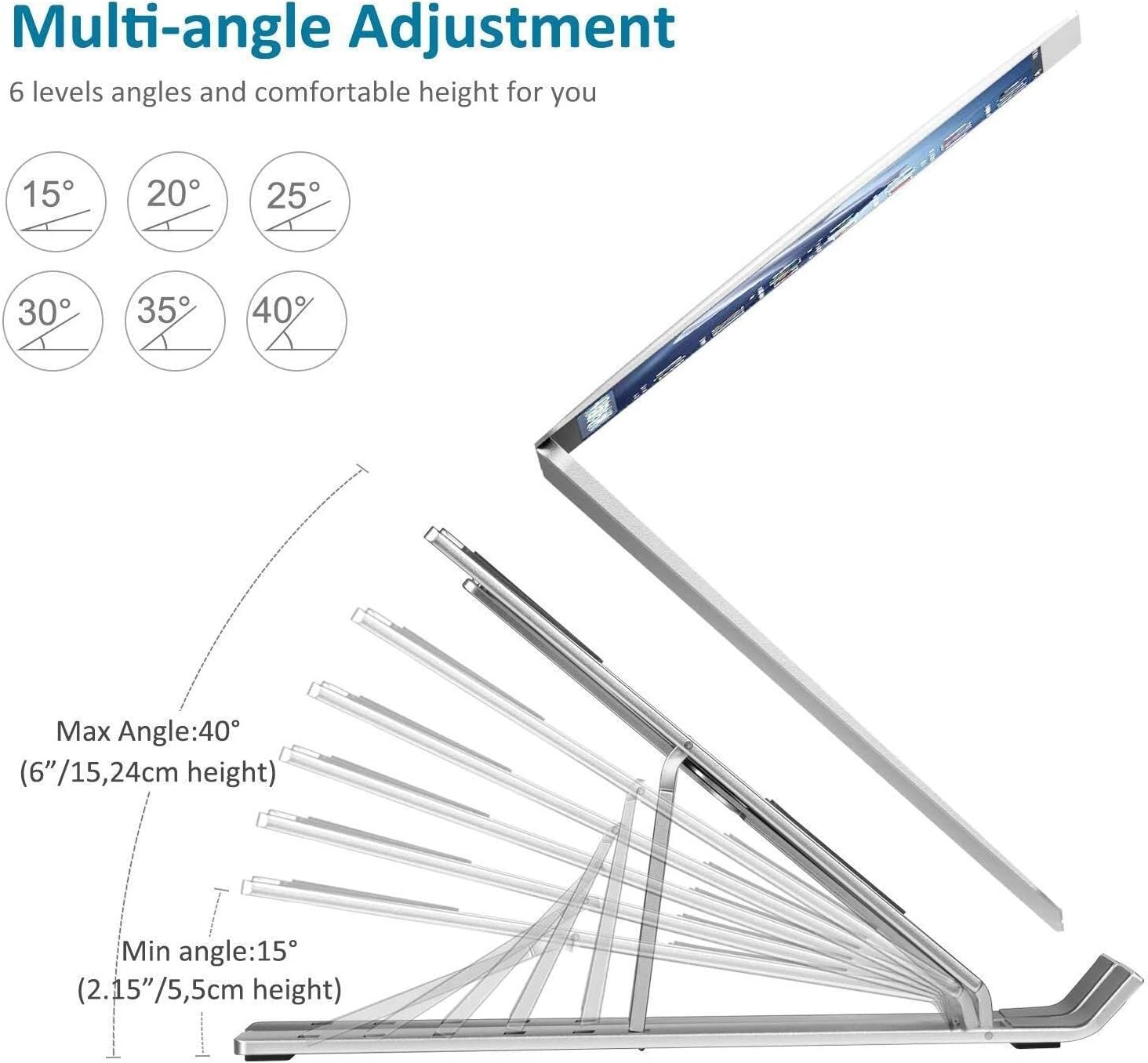 Laptop Computer Stand Tablet Stand, Foldable Portable Desktop Holder - Image 6