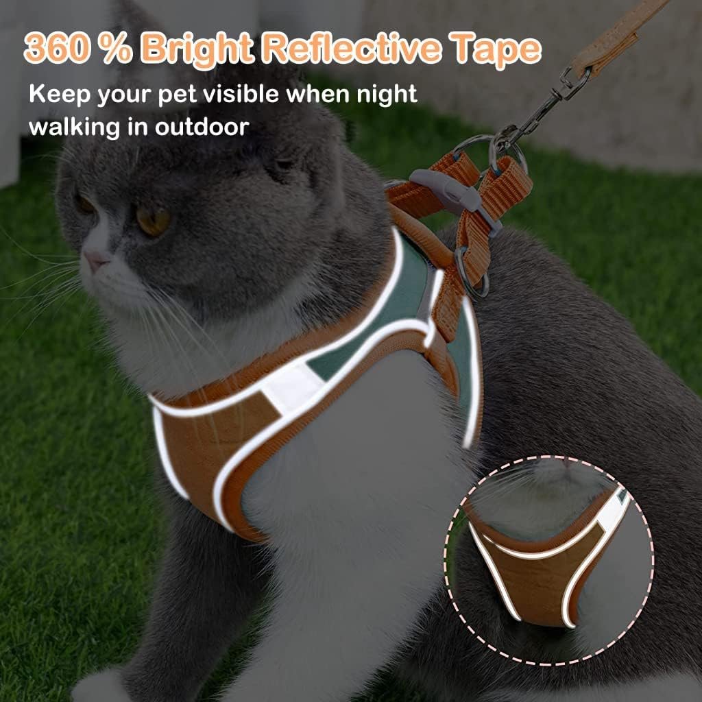 Cat Harness with Cat Leash for Walking, Adjustable Soft Sturdy Harness and Leash with Reflective Strip for Large Medium Small Cat (Size M) - Image 4