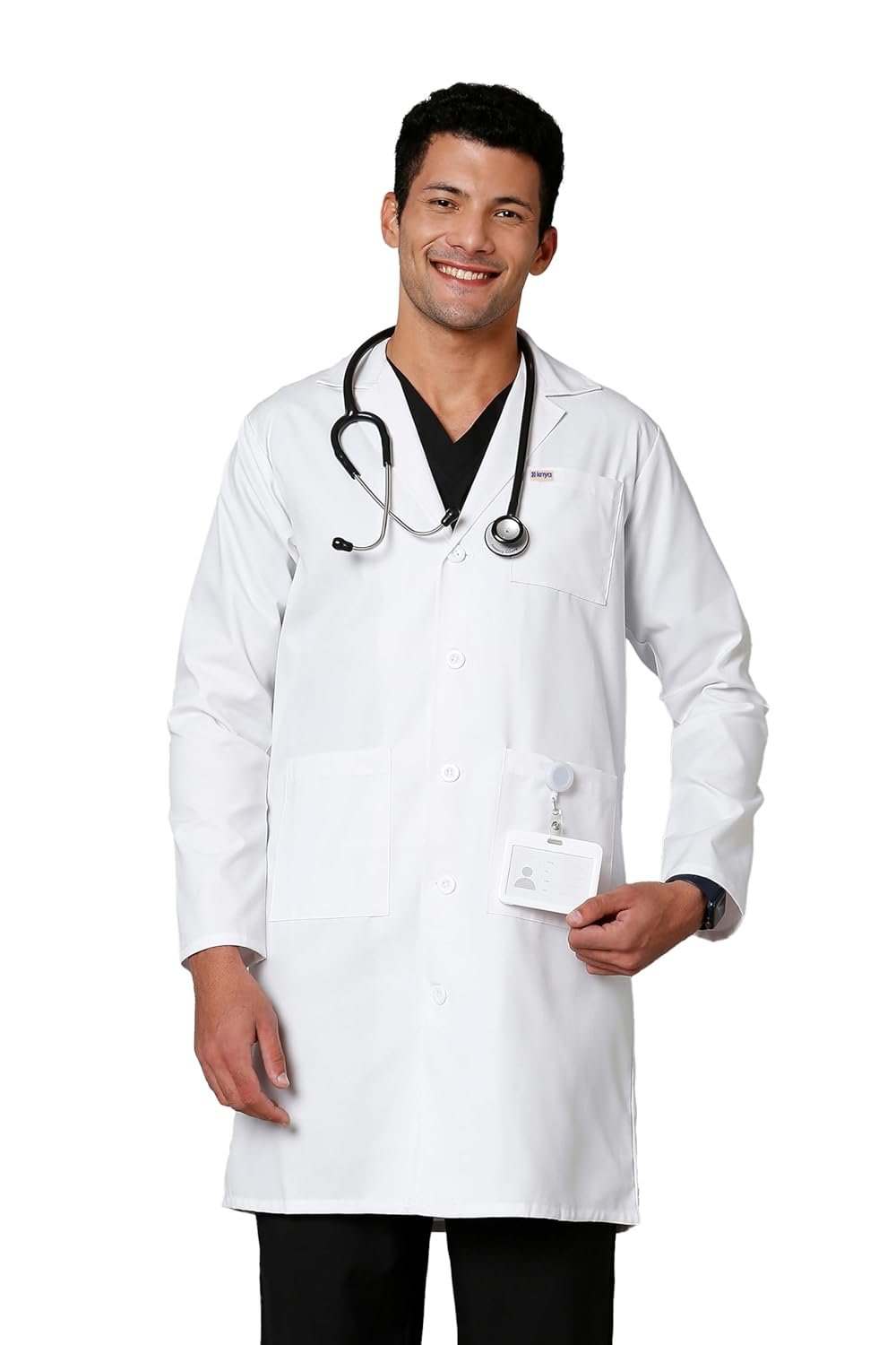 Medical Lab Coat for Men | Long Sleeve Poly Viscose Uniform - Image 2