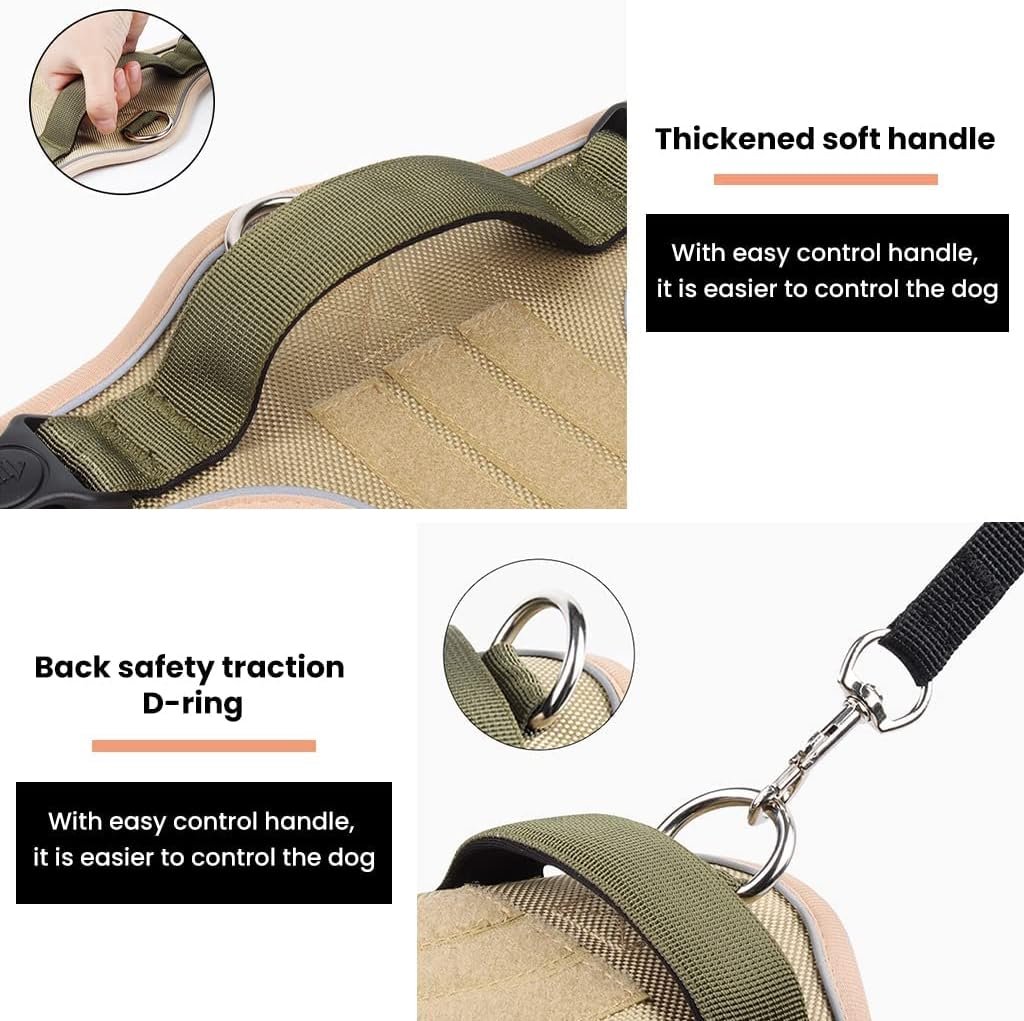 No Pull Dog Harness with Safety Reflective Strip Quick Release Buckle Adjustable Size Easy Control Handle -XL, Recommended Weight: 22.5kg-45kg - Image 3